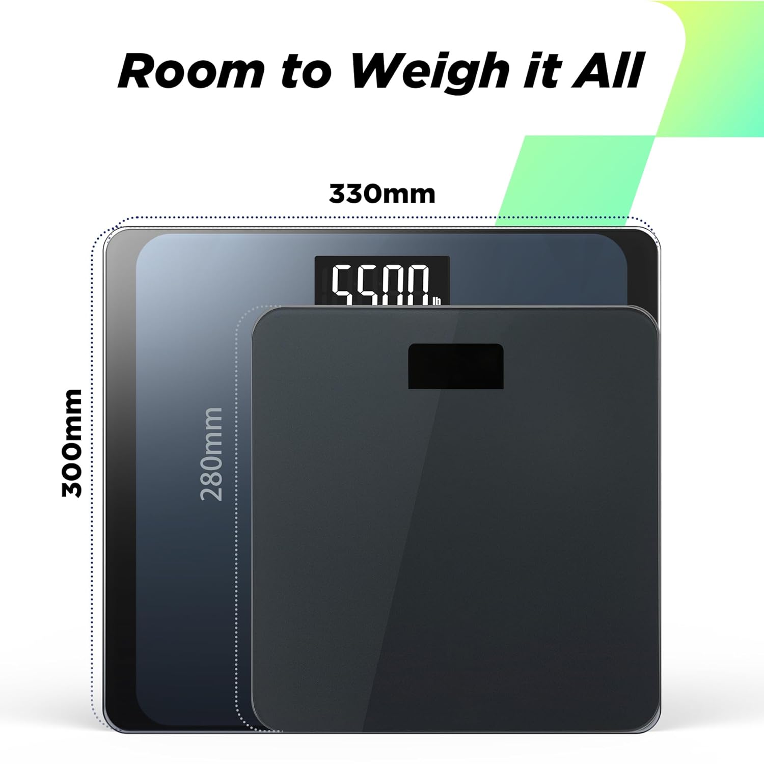 RunStar 550lb Digital Bathroom Scale with Large LCD and Ultra-Wide Platform