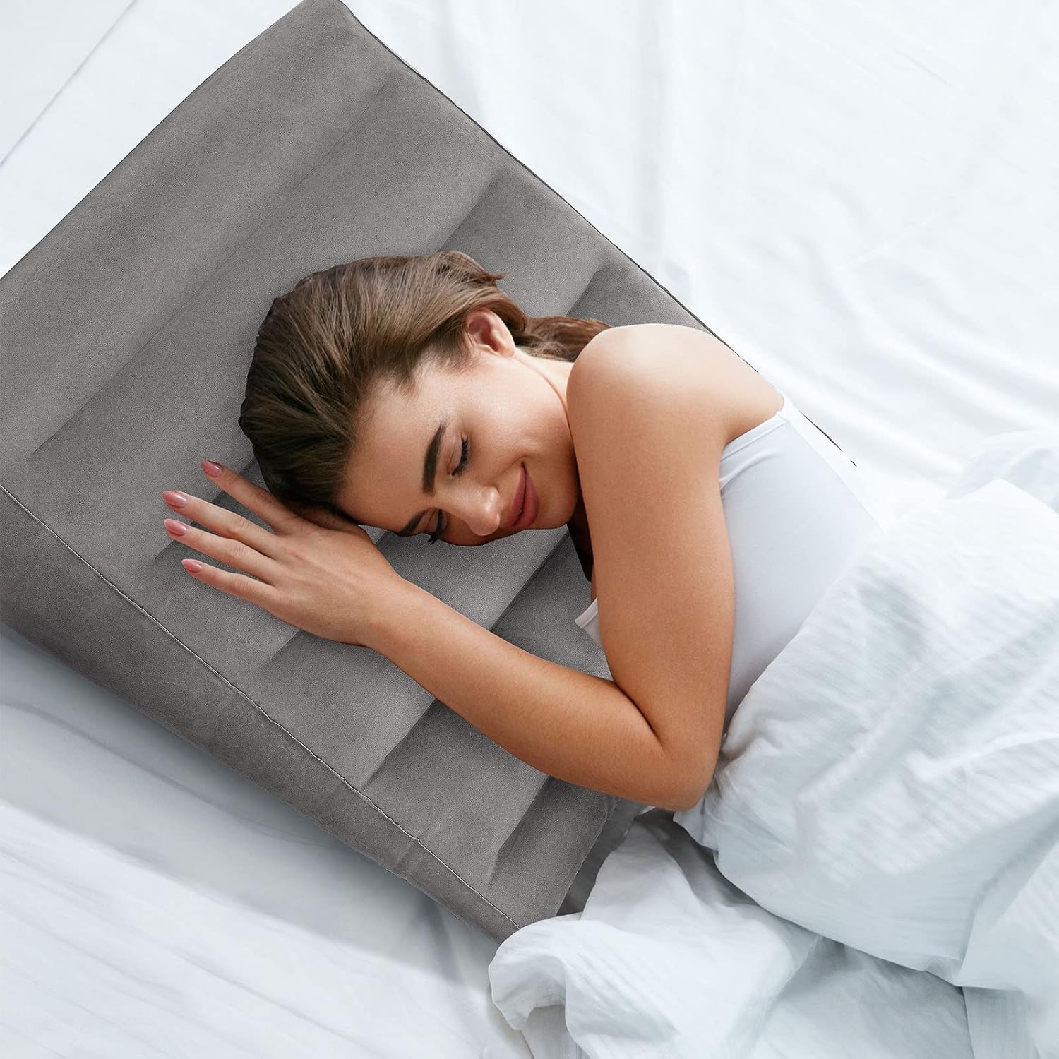 USHMA Inflatable Wedge Pillow for Travel and Sleep Comfort