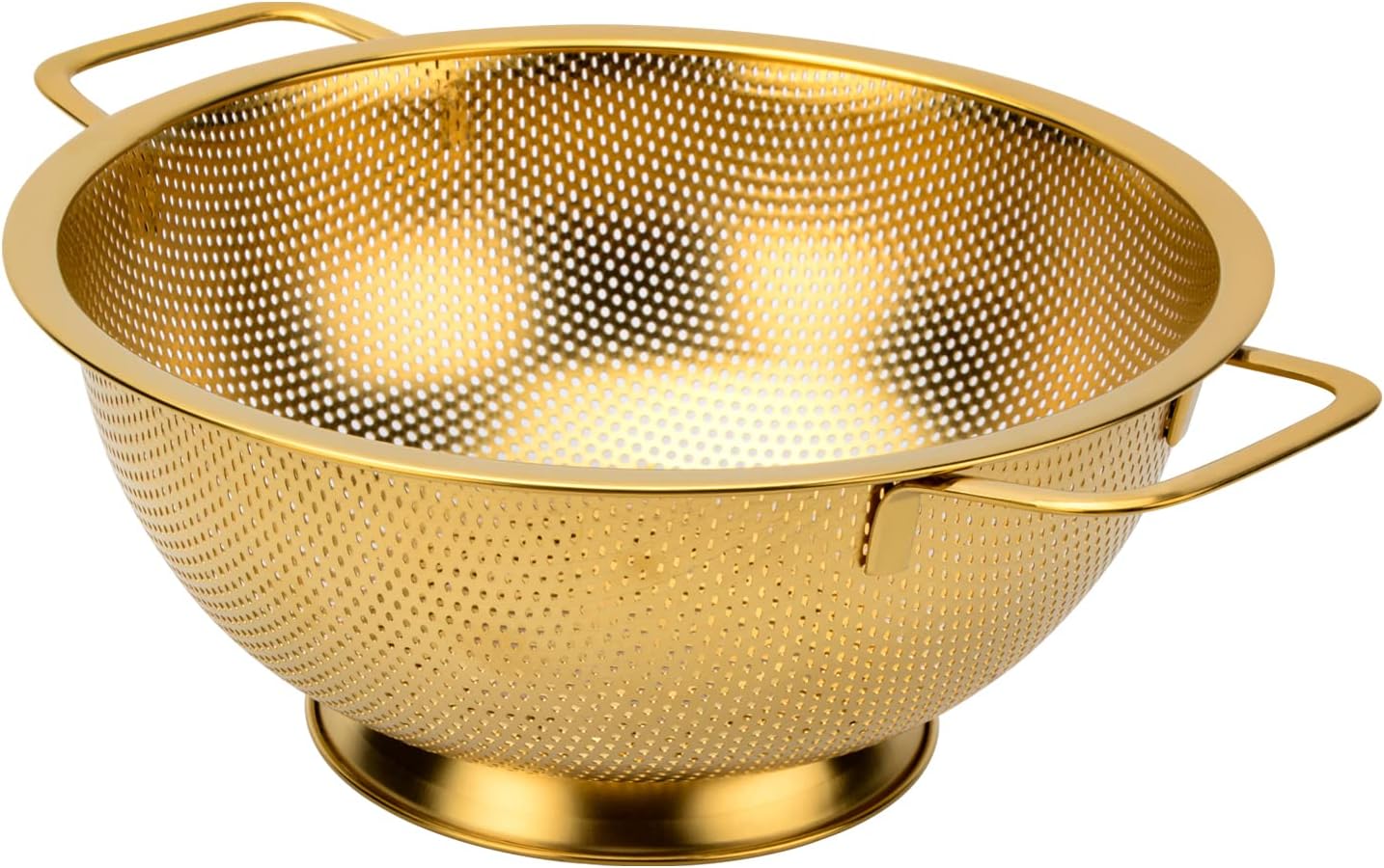 Snailhouse 5 Qt Stainless Steel Colander with Handles and Self-Draining Base