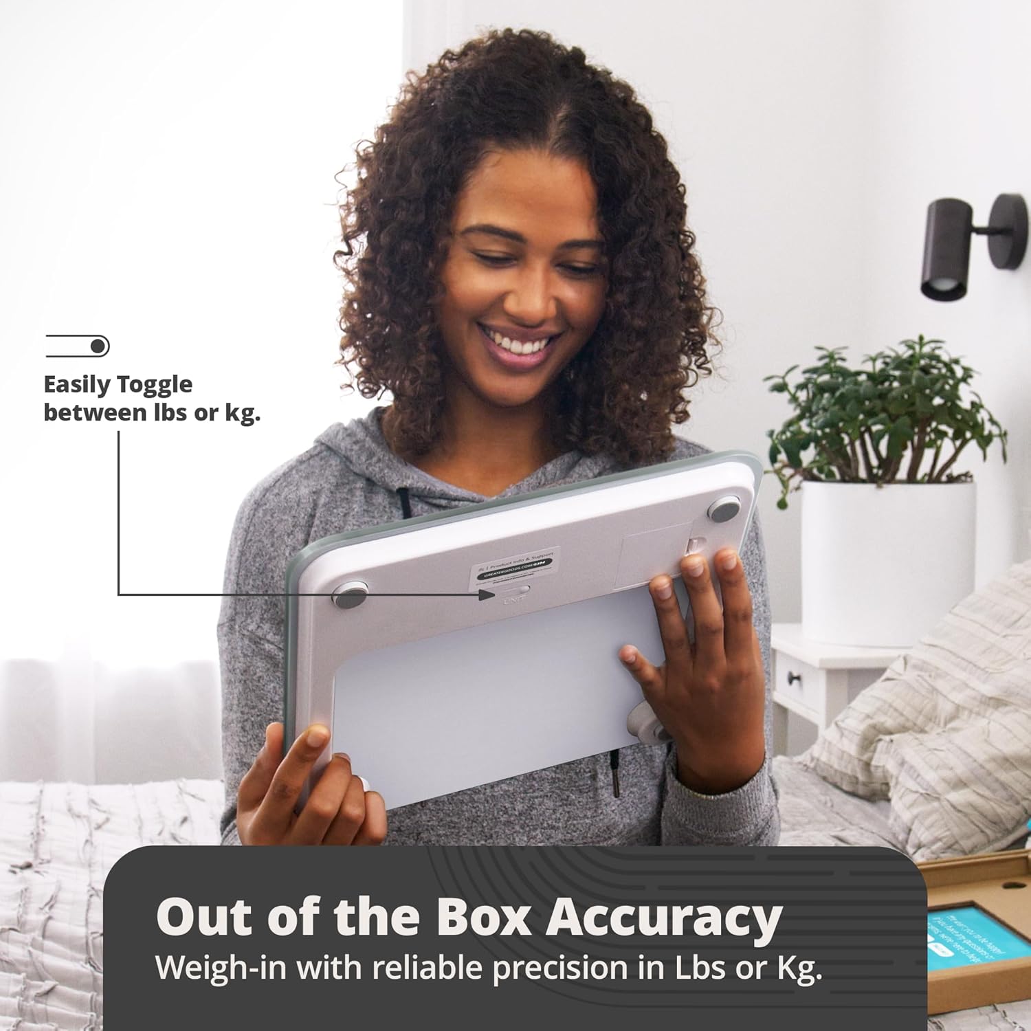 Greater Goods Digital AccuCheck Bathroom Scale 400 lbs Pearl Gray