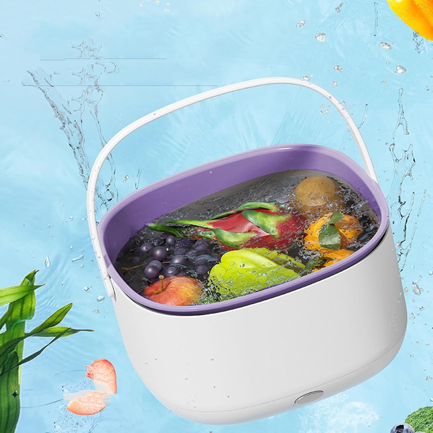 Electric Fruit and Vegetable Washing Basket with Drainage and Purification