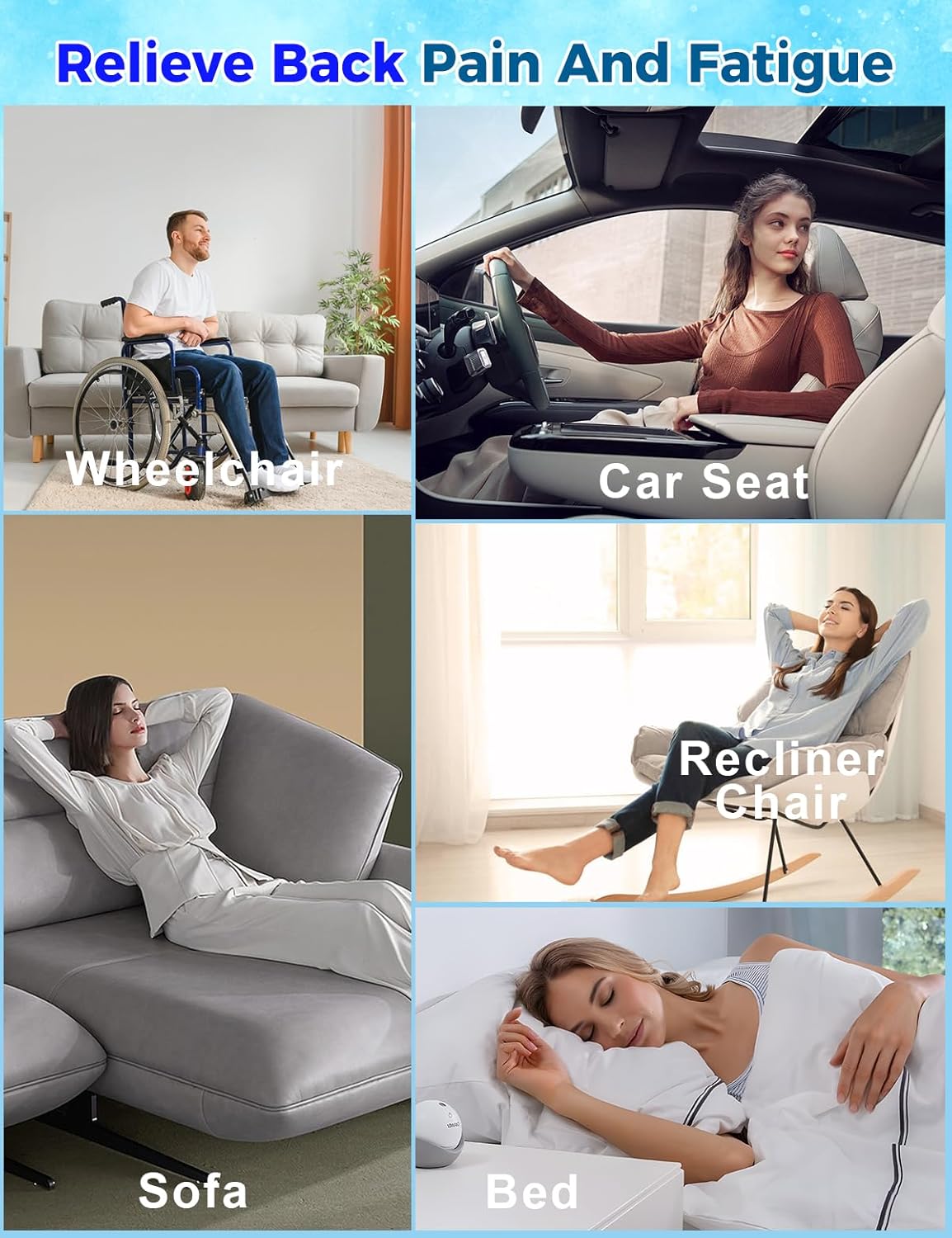 Fledano Cooling Lumbar Support Pillow for Back Pain Relief