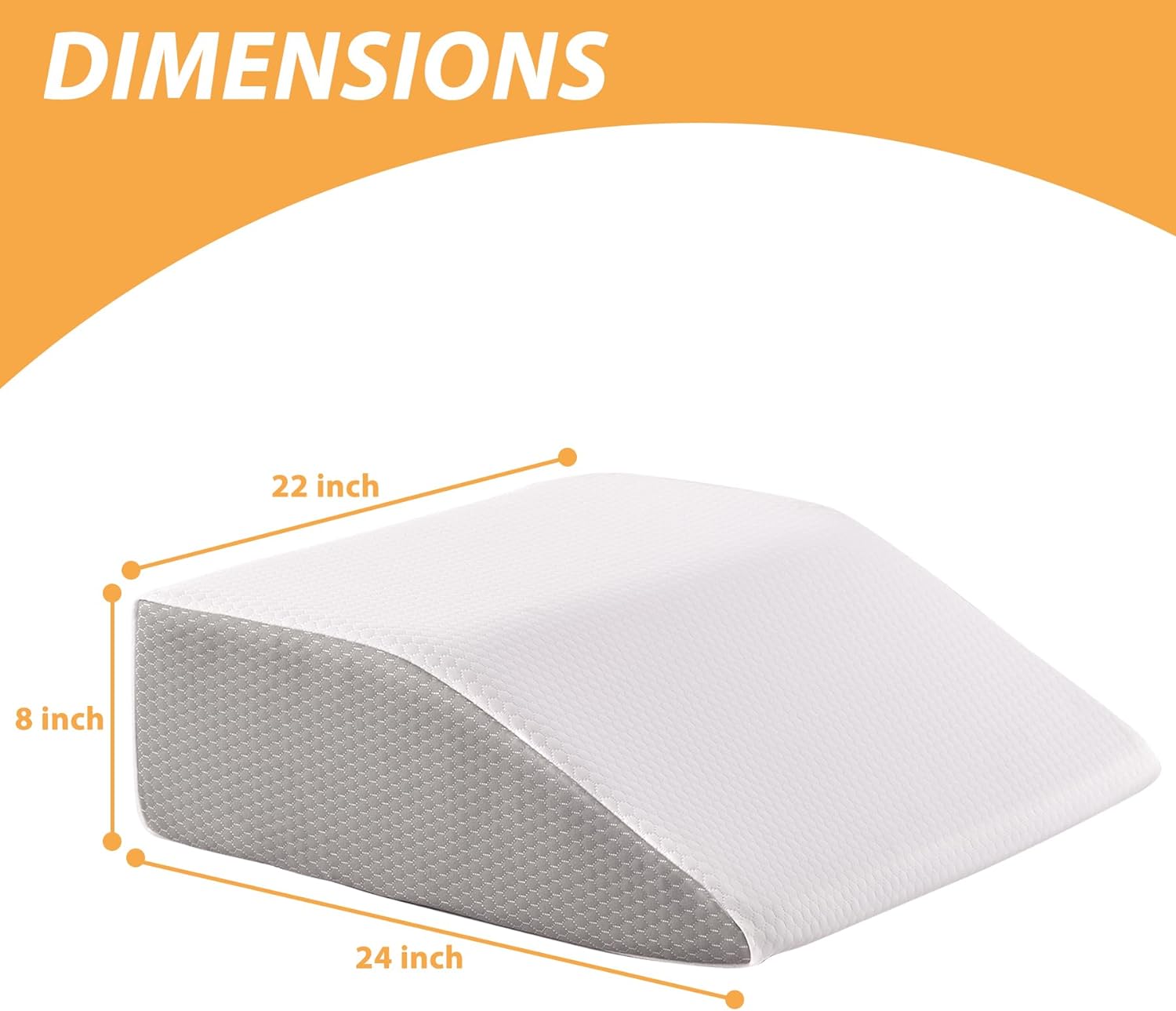 Bedluxe Leg Pillow 8 Inch Elevating Wedge for Post Surgery Swelling Relief