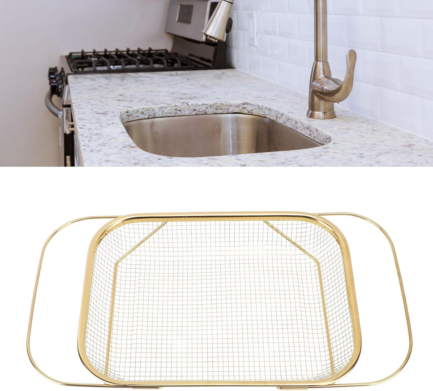 Wadukud Gold 181in Expandable Over-the-Sink Colander