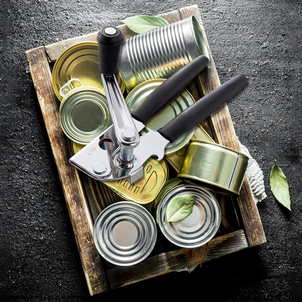 NUFR Heavy Duty Manual Can Opener with Rubber Handles