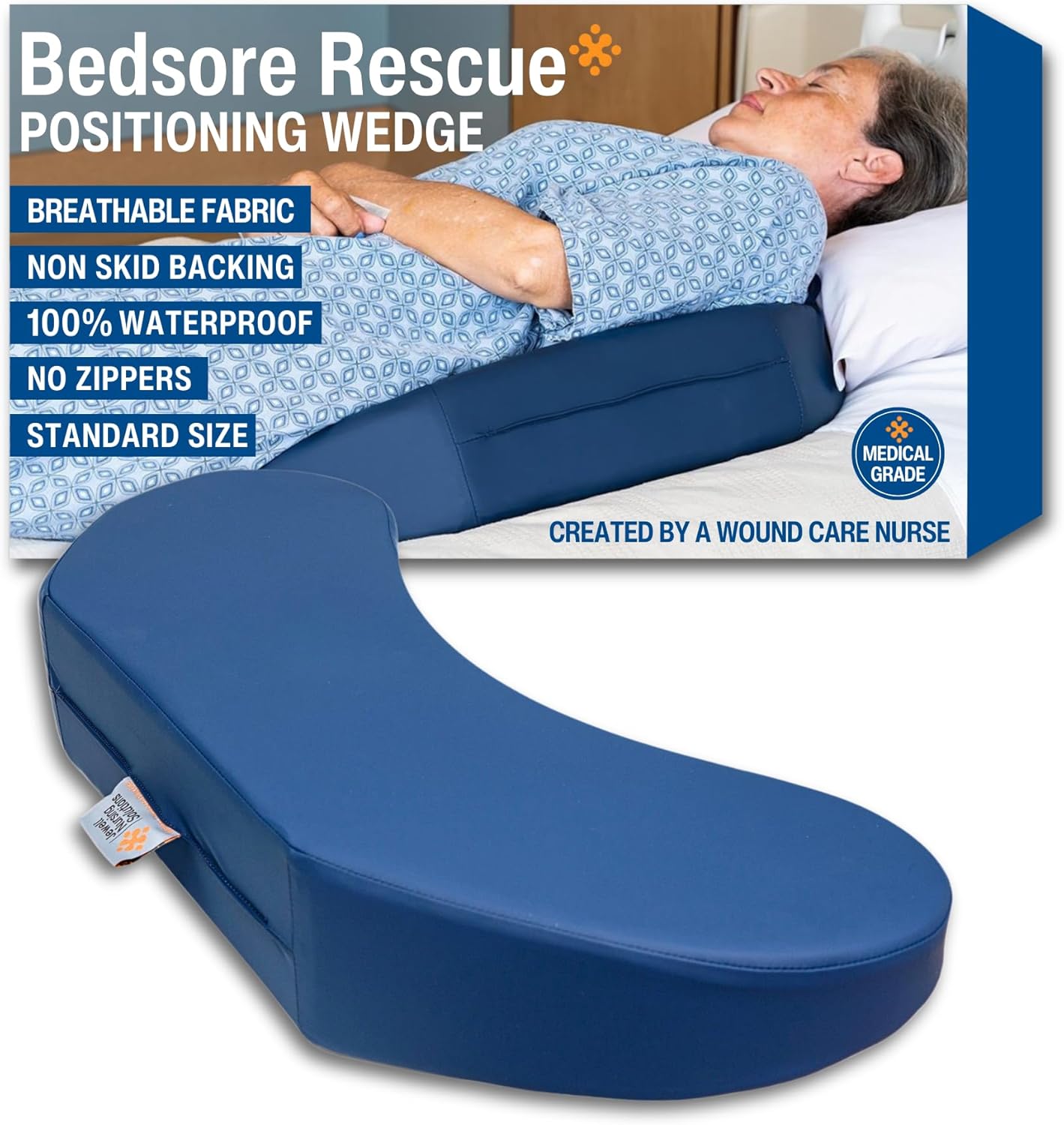 Bedsore Rescue Positioning Pillow Wedge - Tailbone Buttocks Support