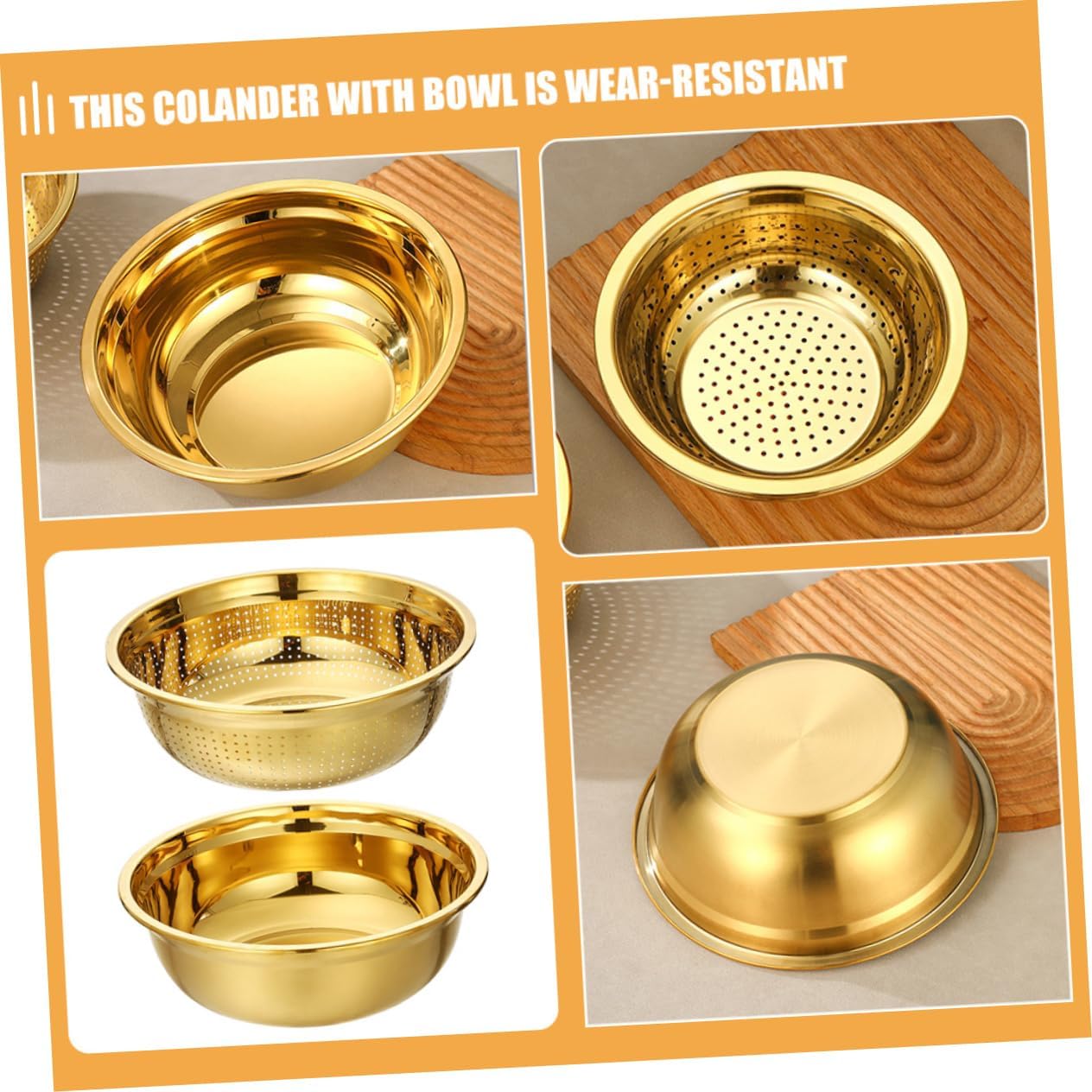 VOSAREA Stainless Steel Colander with Bowl