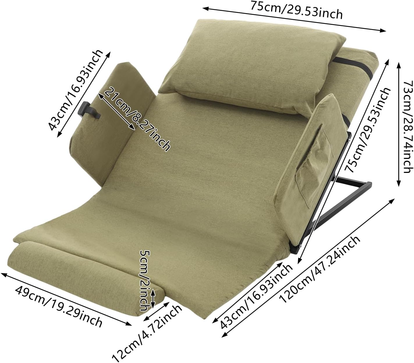 Electric Adjustable Bed Back Rest for Elderly Support 350lbs Green
