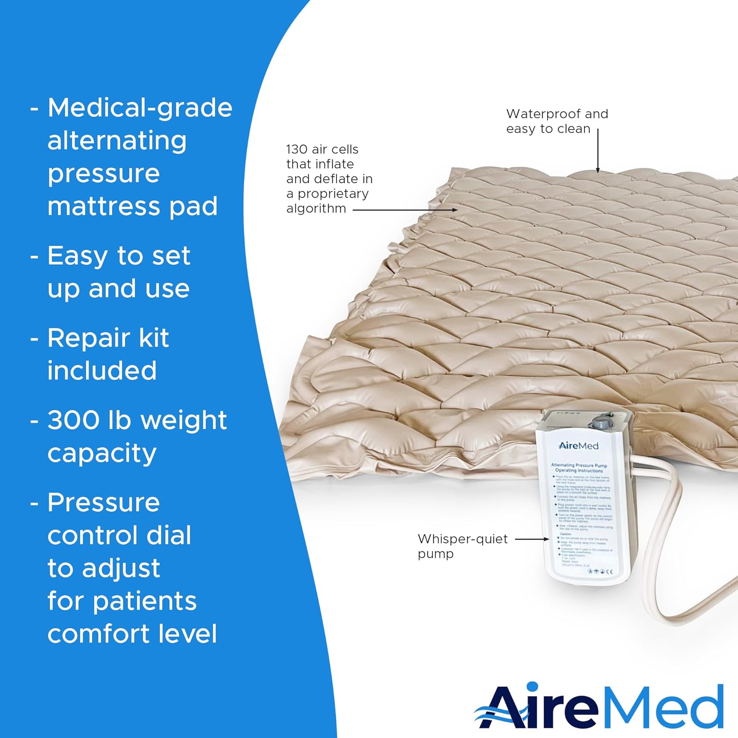 AireMed Alternating Pressure Pump Pads for Wound Relief