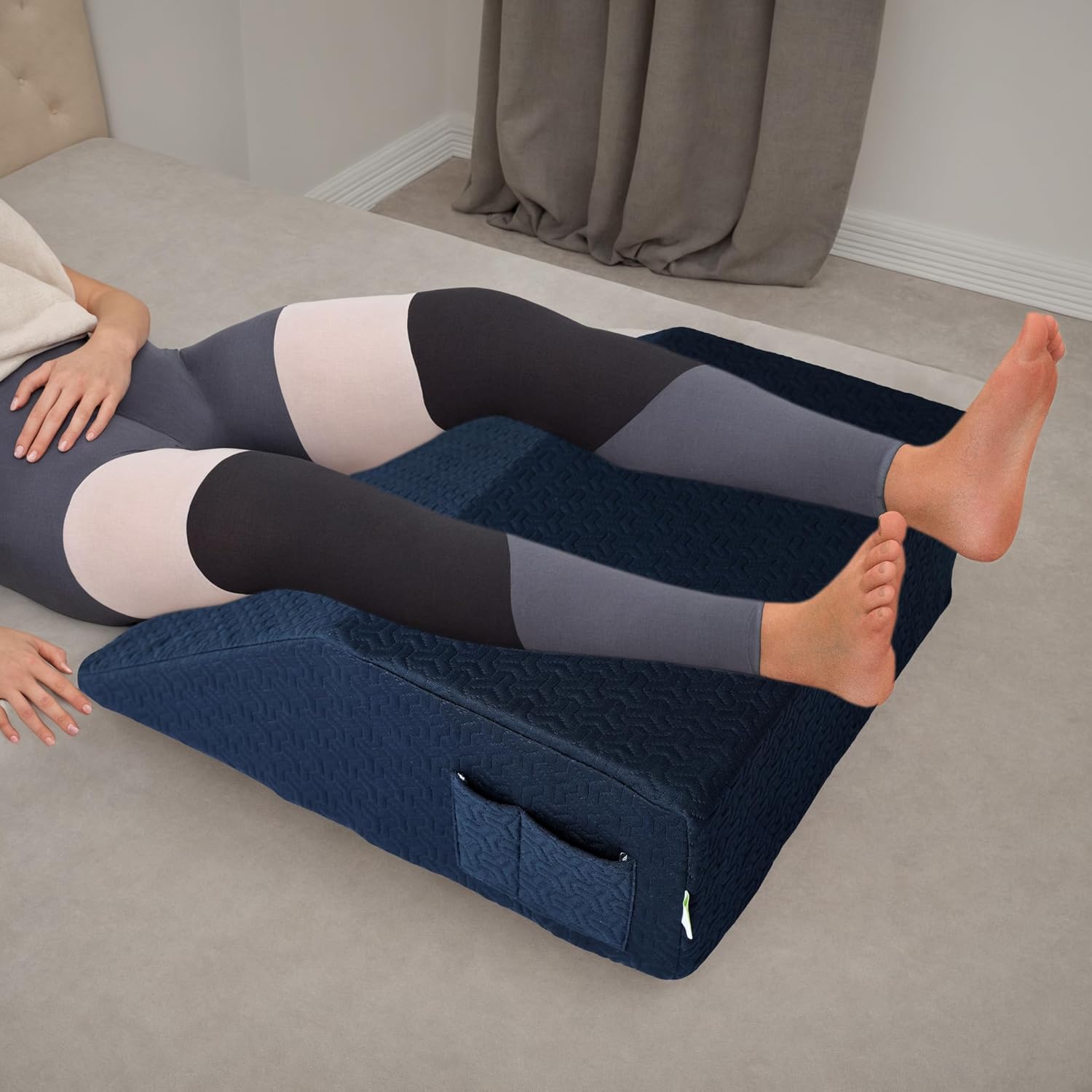 MEOVEN Wedge Pillow Cover - 24x21x8 Navy Blue