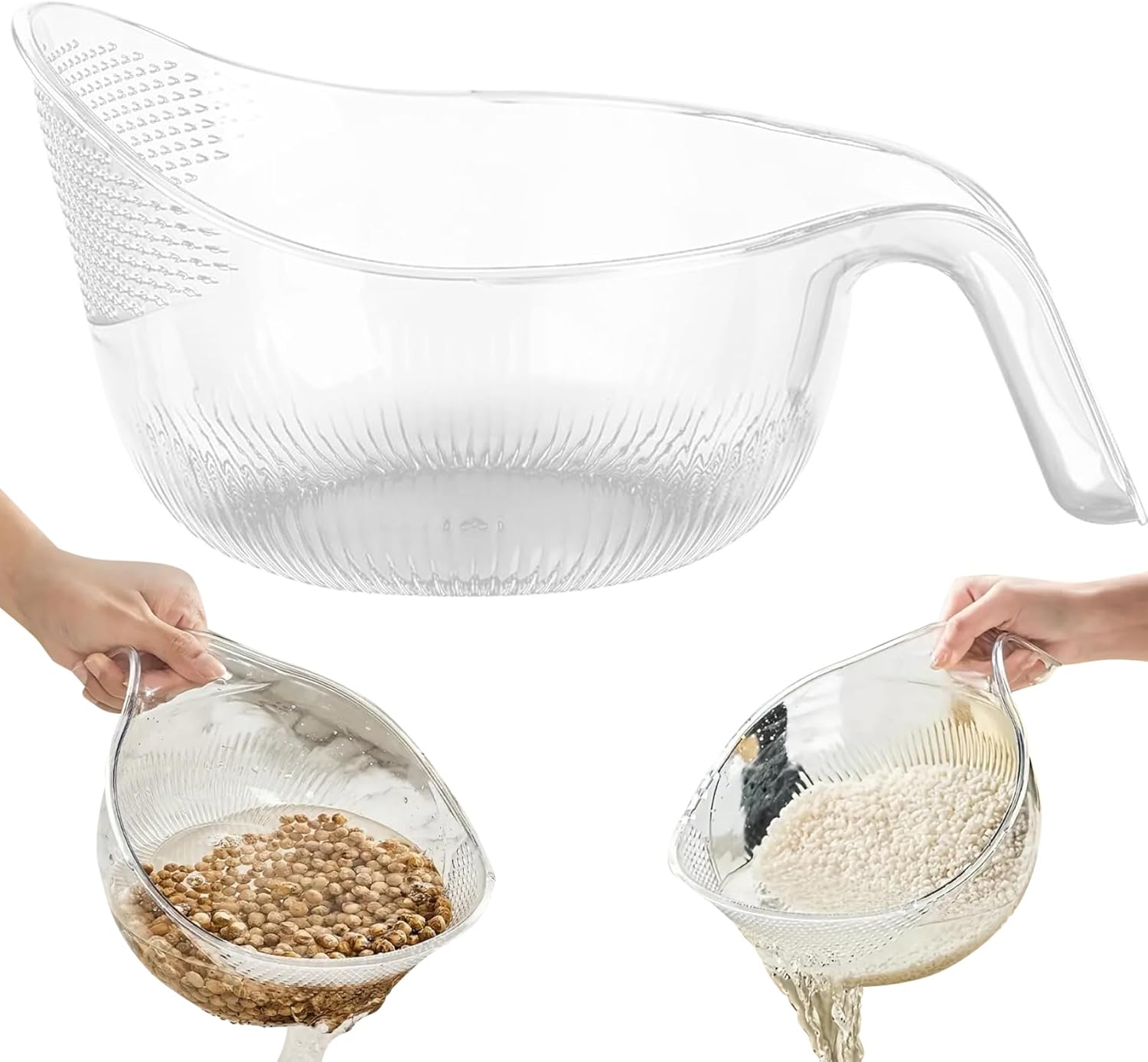 Hperu Plastic Rice Washer with Fine Holes 9x5 Inch