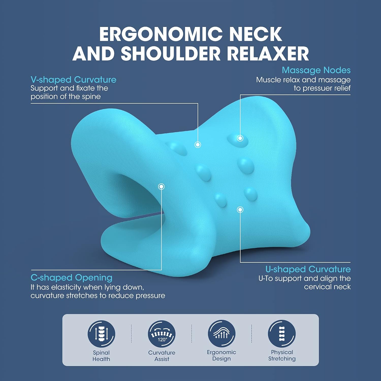 ZAMAT Neck and Shoulder Relaxer with Magnetic Therapy Pillowcase 1