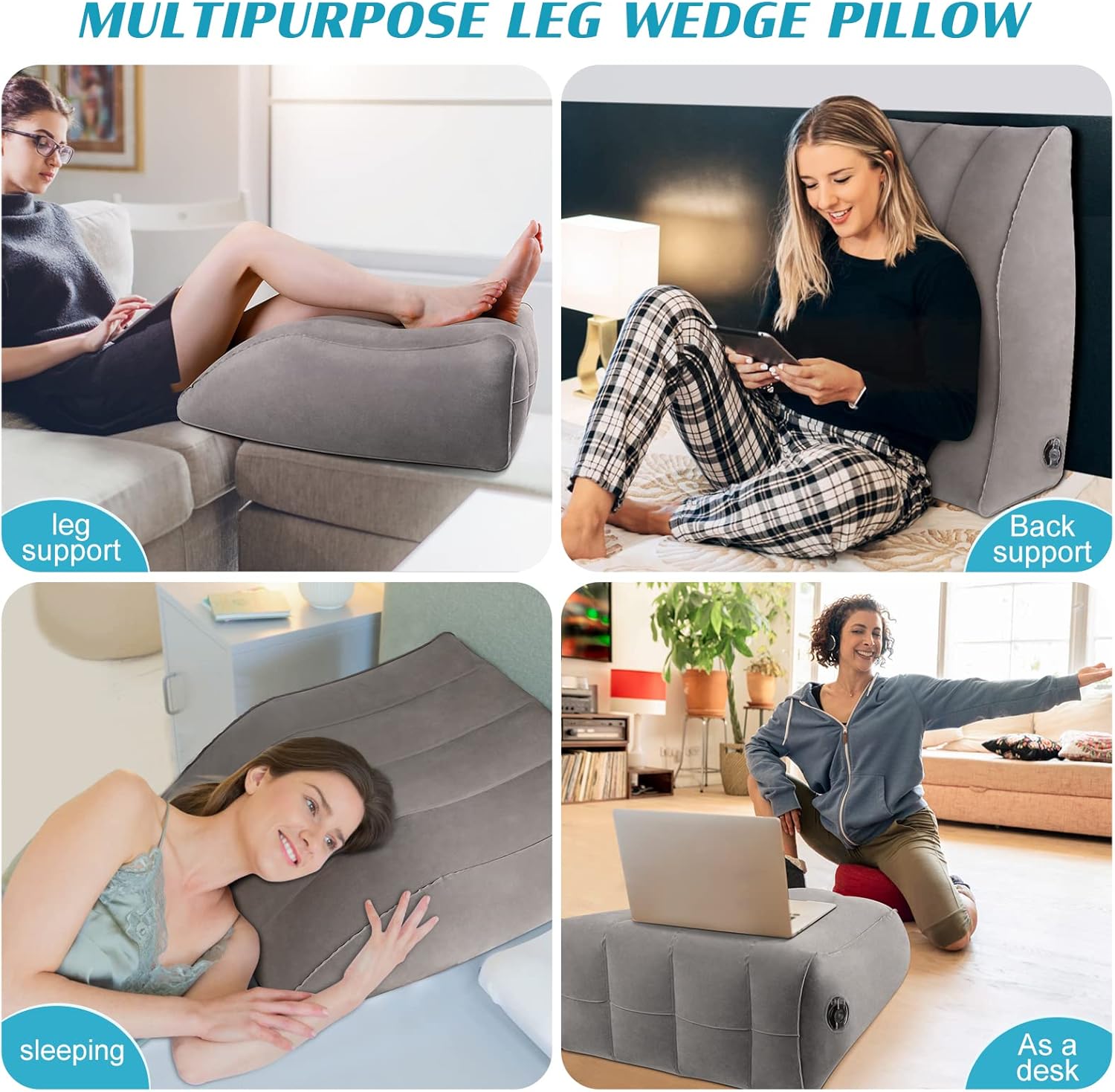 BLABOK Inflatable Leg Elevation Pillow for Swelling Relief