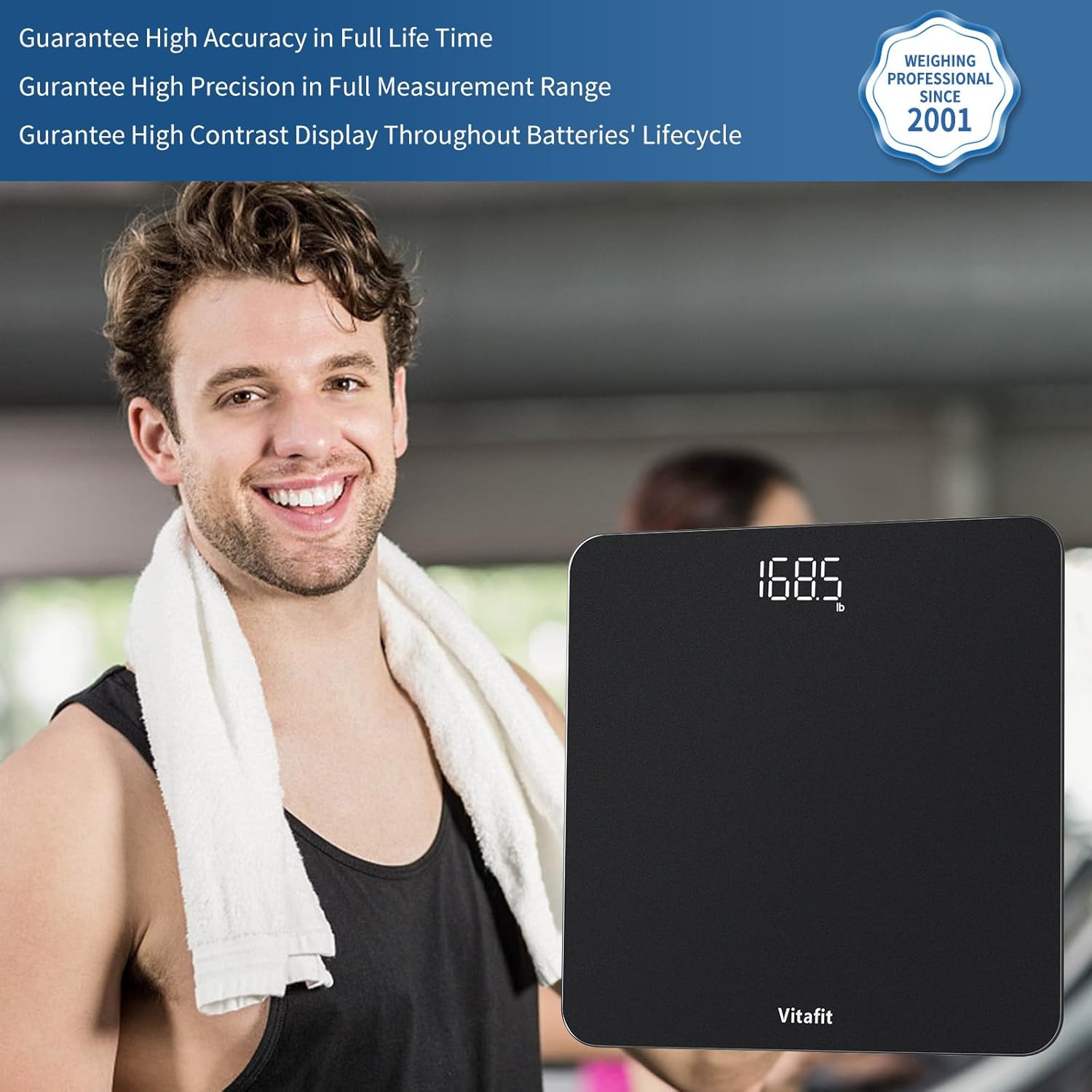 Vitafit Digital Bathroom Scale with LED Display and Auto Calibration