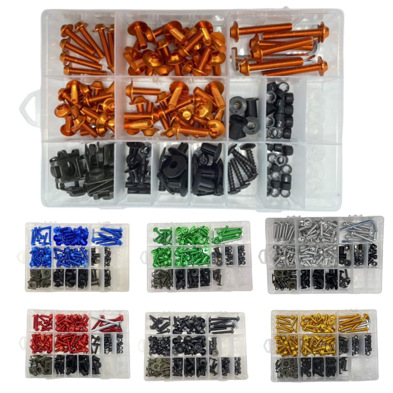 210PCS Universal Fairing Bolt Kit for Motorcycles