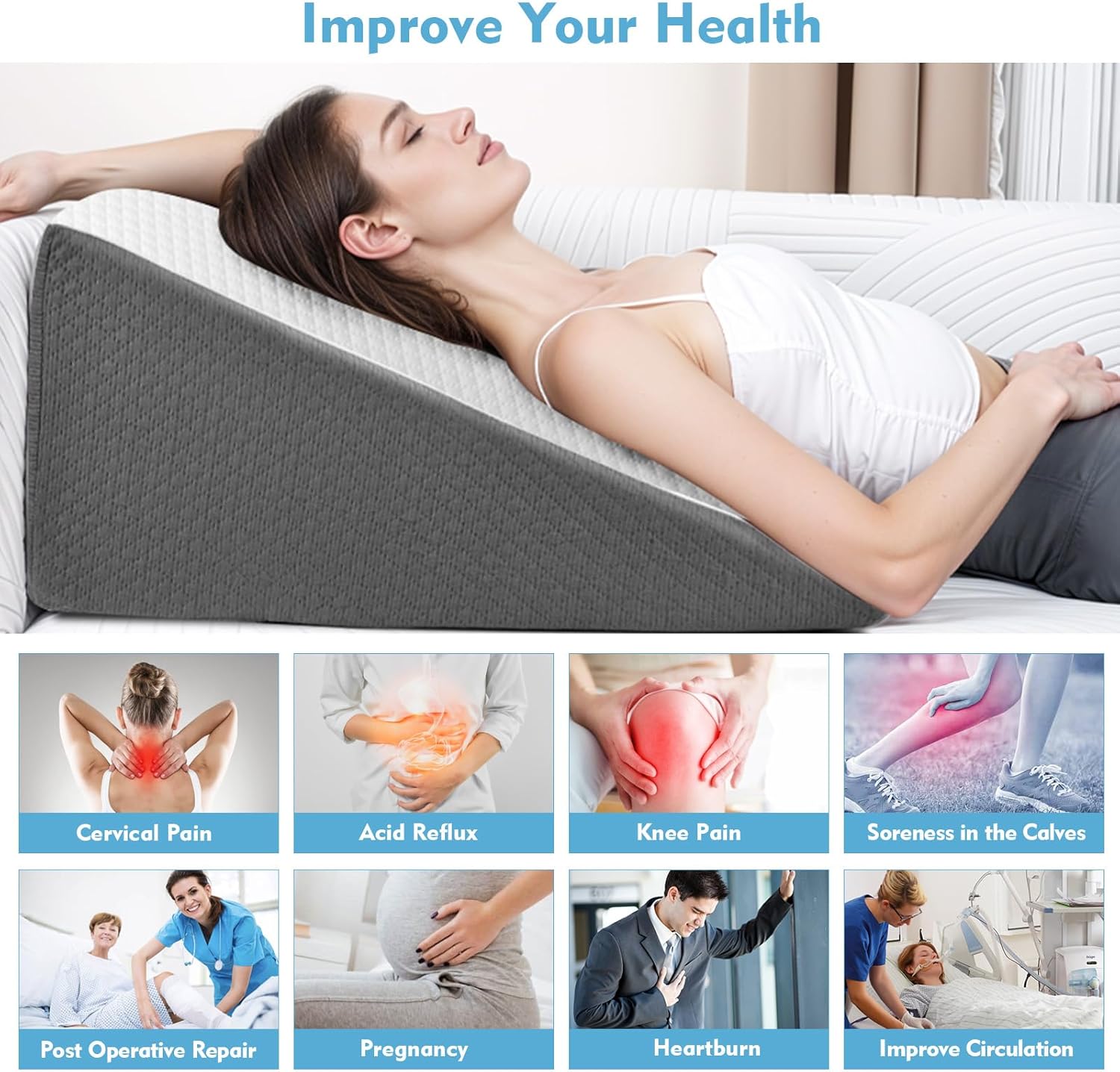 OAISZ Wedge Pillow for Sleep Apnea and Acid Reflux