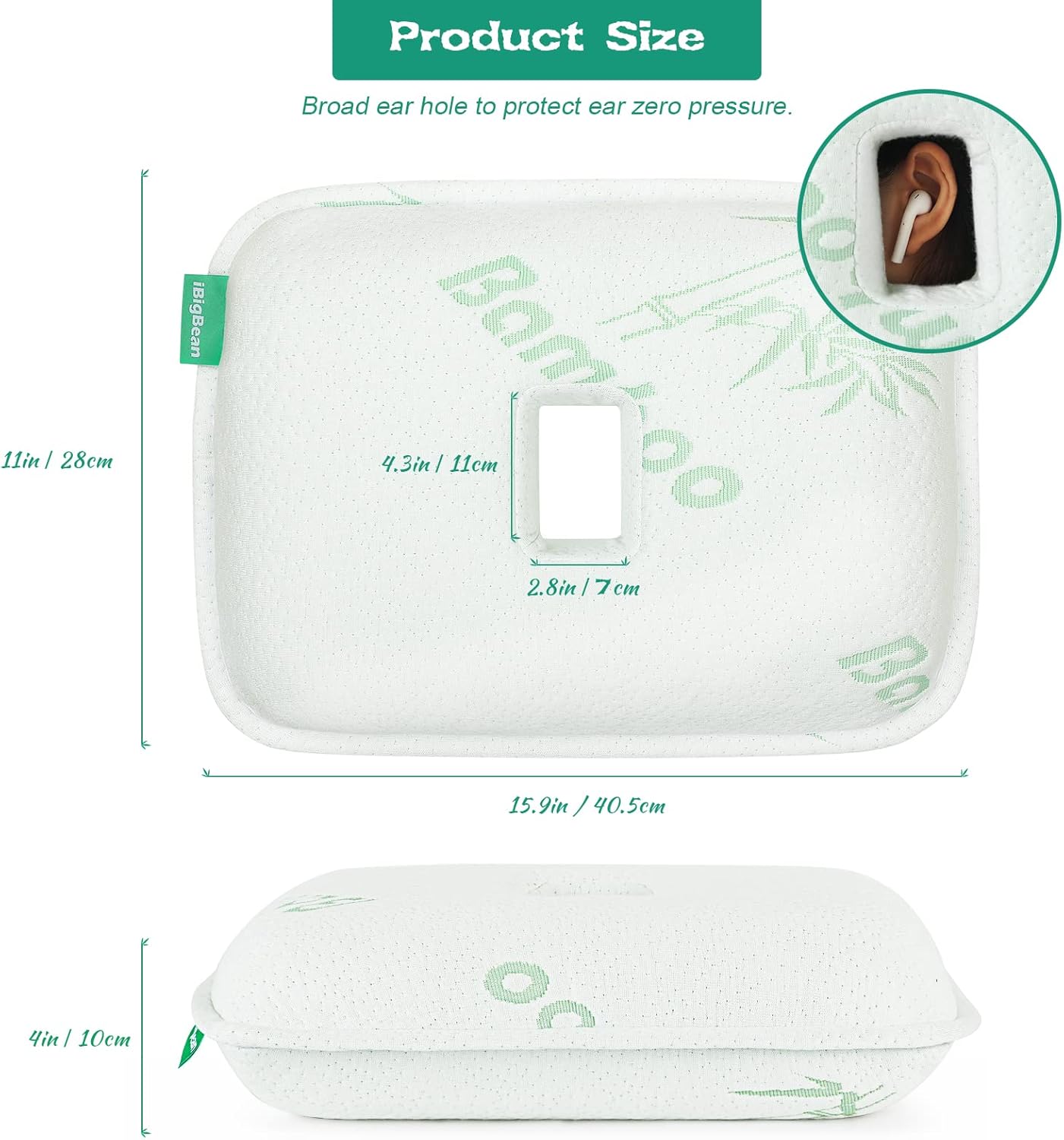 ibigbean Portable Ear Pillow for Pain Relief and Comfort Sleeping