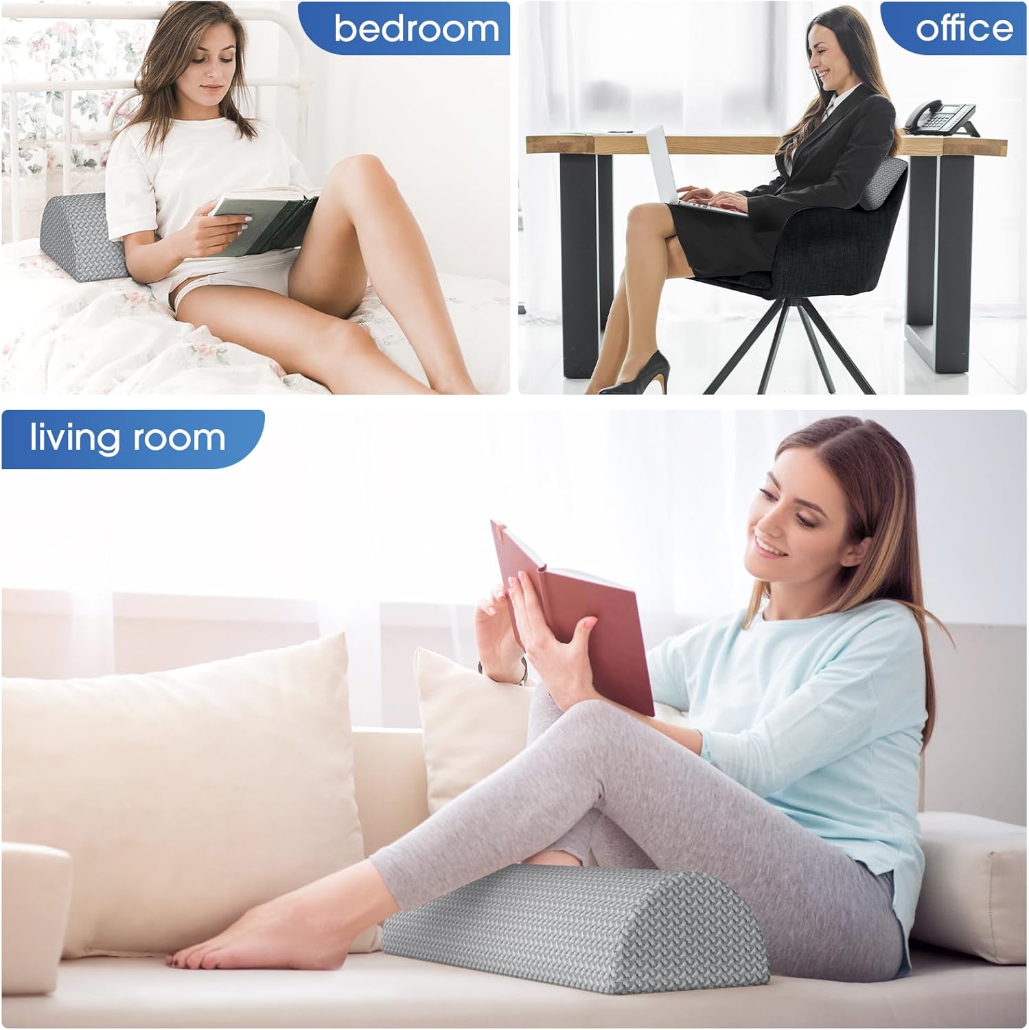 TranquilRelax Half Moon Knee Pillow for Back Sleepers