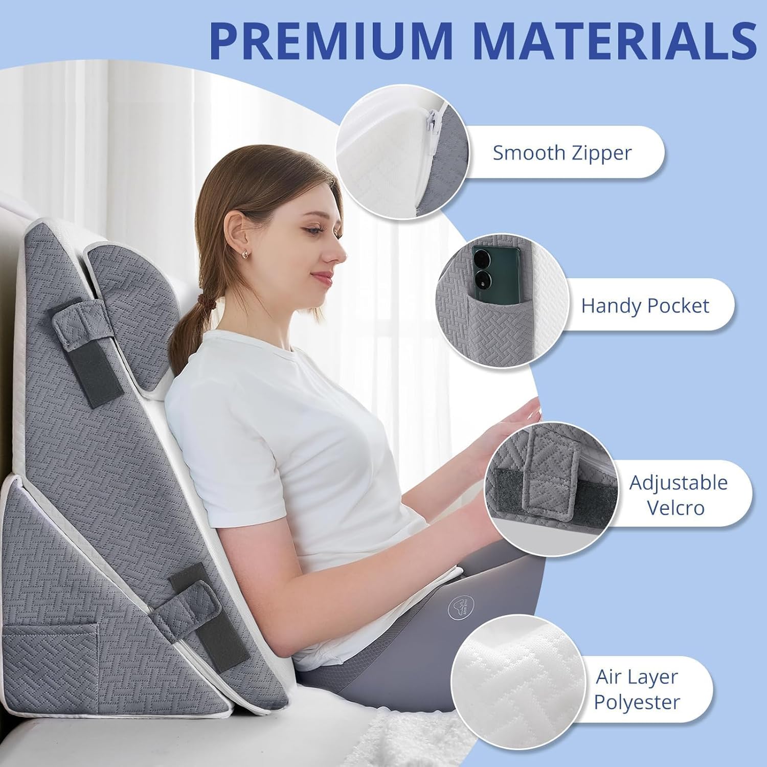 Sasttie Wedge Pillow Set for Post Surgery and Recovery