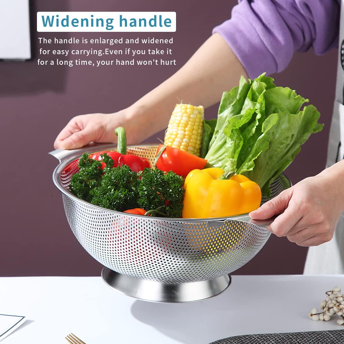 Kyraton 5 Quart Stainless Steel Colander - Dishwasher Safe