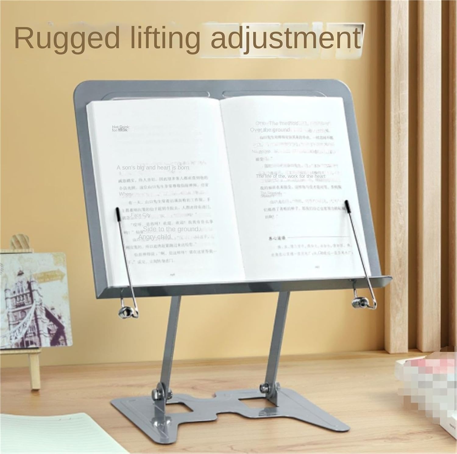 Adjustable Cookbook Holder for Kitchen Use Pink