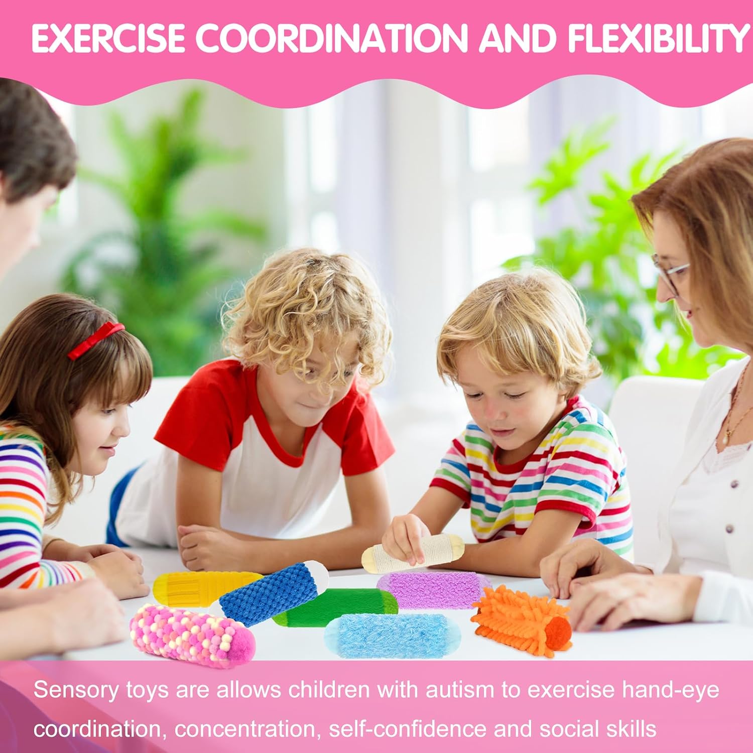 8 PCS Sensory Bar Toys for Kids and Autism Therapy