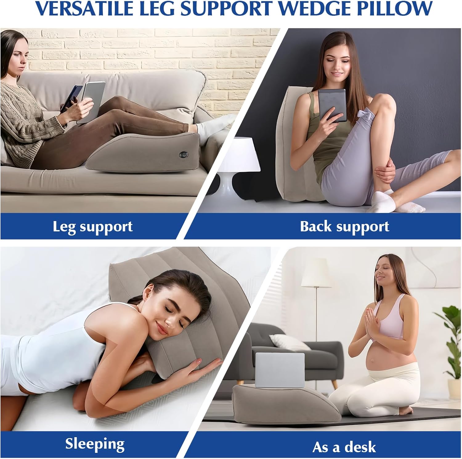 Stickermask Inflatable Leg Elevation Pillow for Swelling Relief and Better Sleep