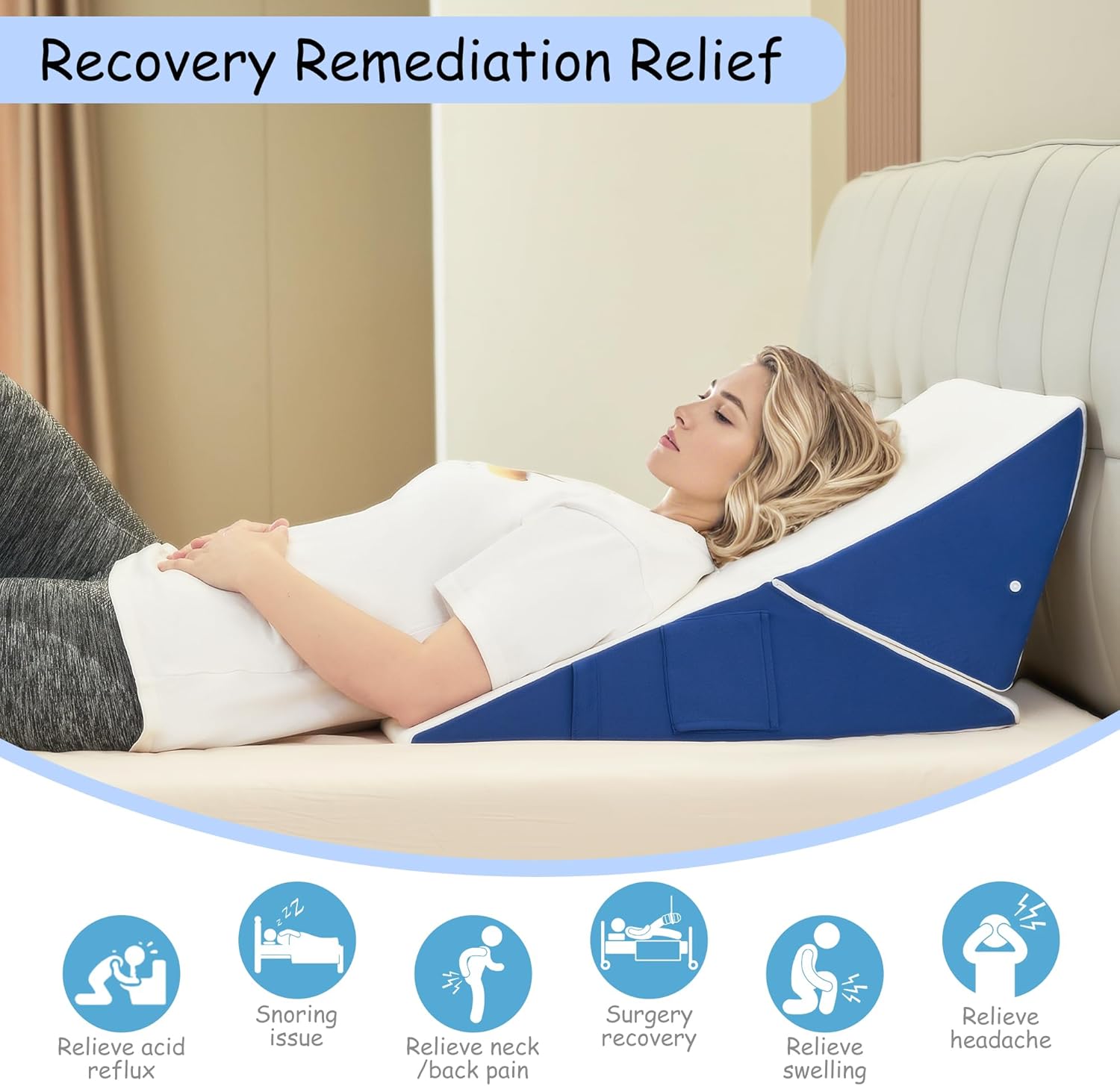 Jakoola 7-in-1 Adjustable Bed Wedge Pillow 1