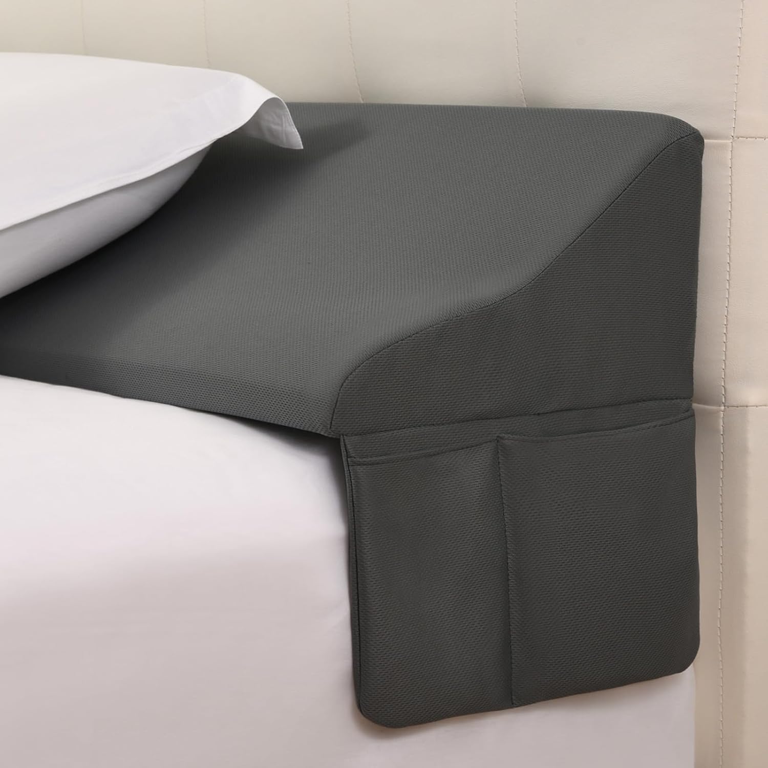 Vekkia King Bed Wedge Pillow Gap Filler with Storage Pockets