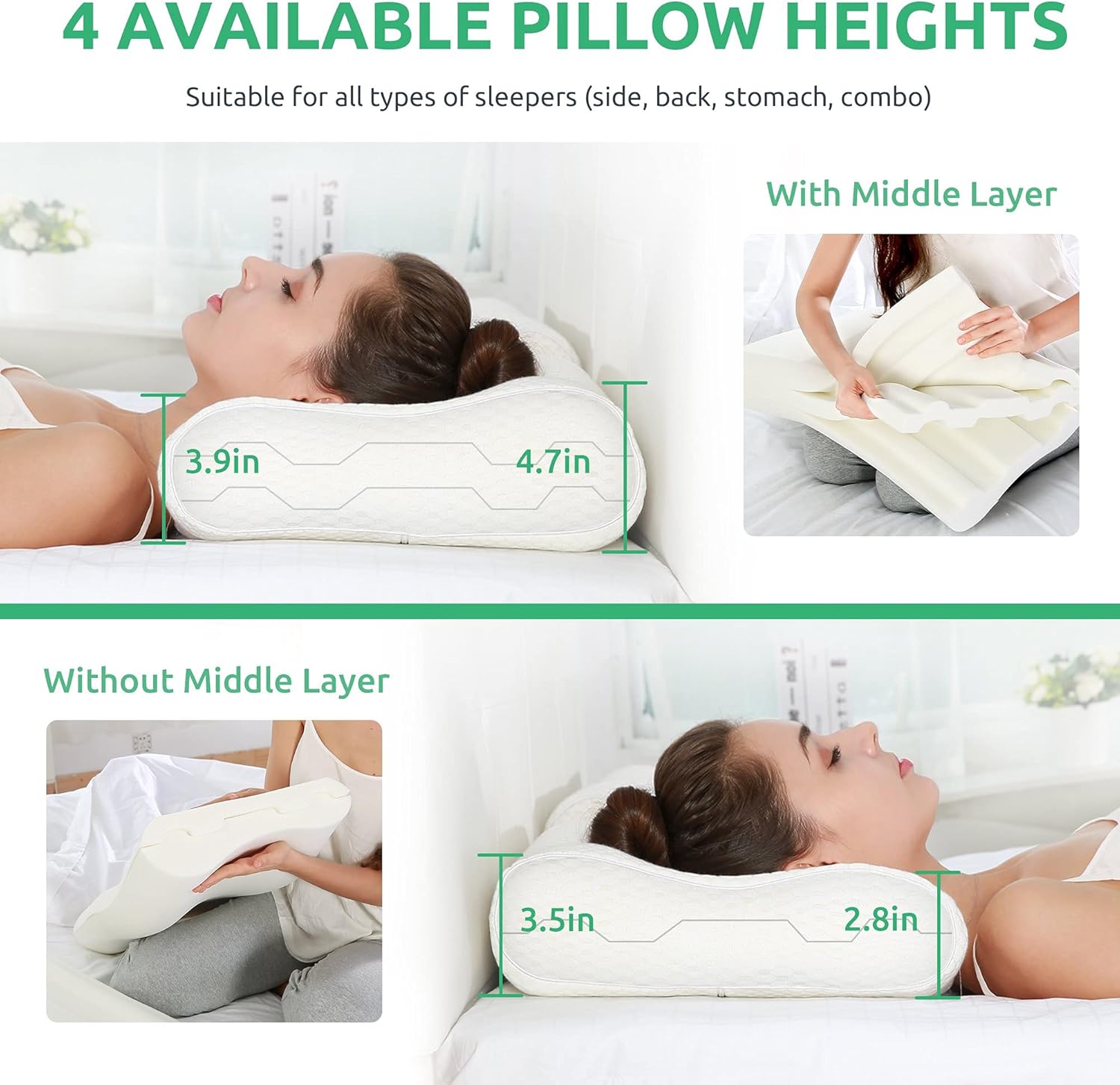 UTTU Adjustable Contour Cooling Cervical Pillow