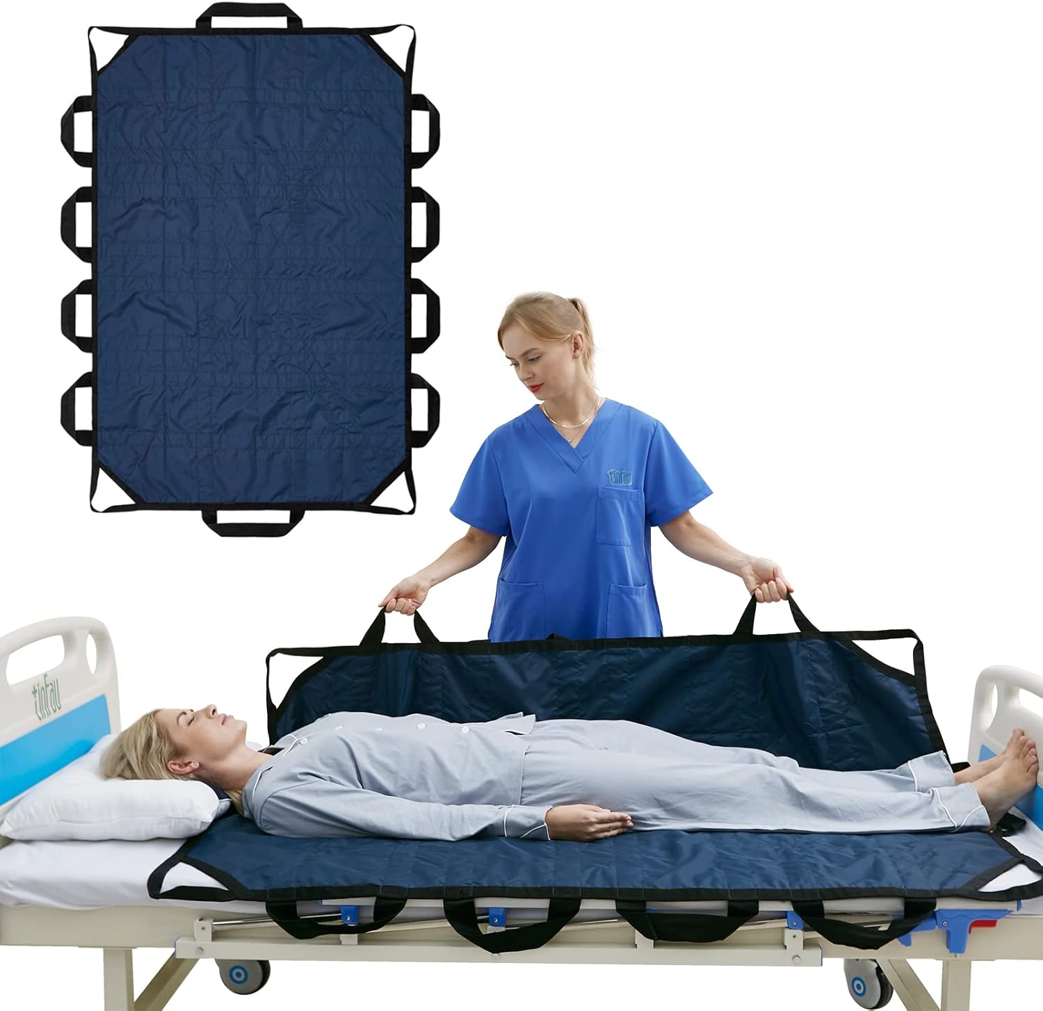 TINFAU 70 x 40 Waterproof Bed Positioning Pad with Handles