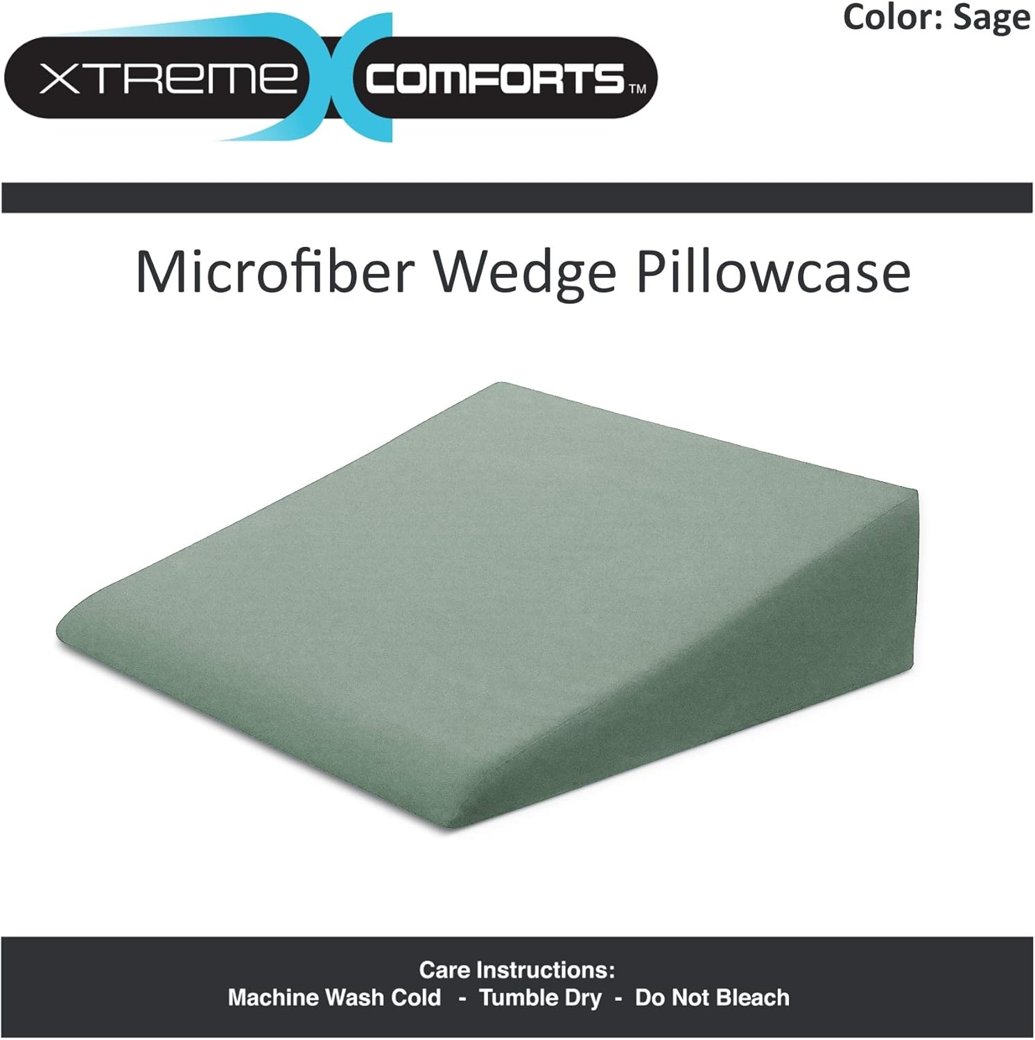 Xtreme Comforts Wedge Pillow Cover - Sage