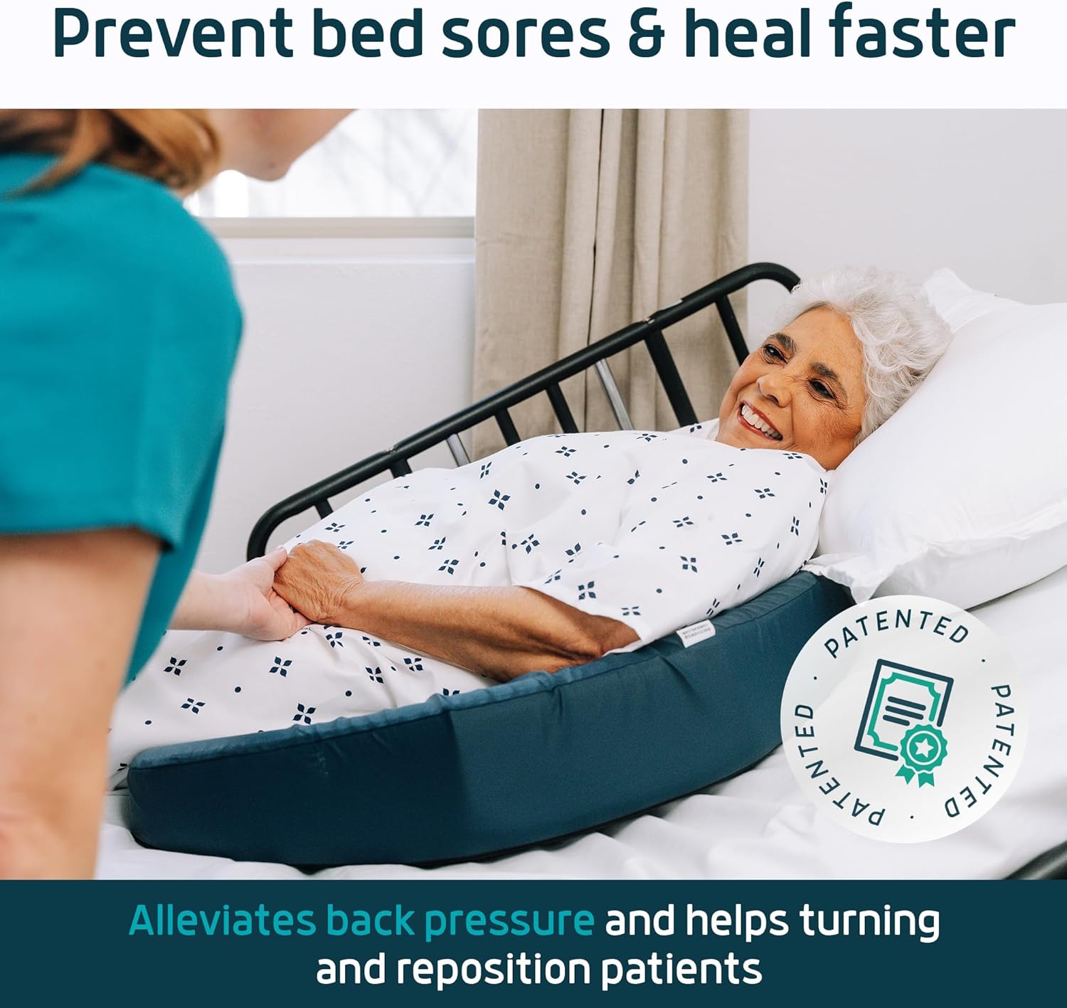 Lunderg Bedsore Prevention Pillow Wedge with 2 Non-Slip Covers Adjustable Slope