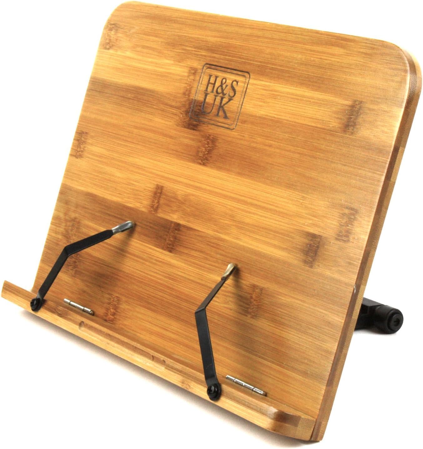 HS Bamboo Recipe Book Holder - Foldable Adjustable
