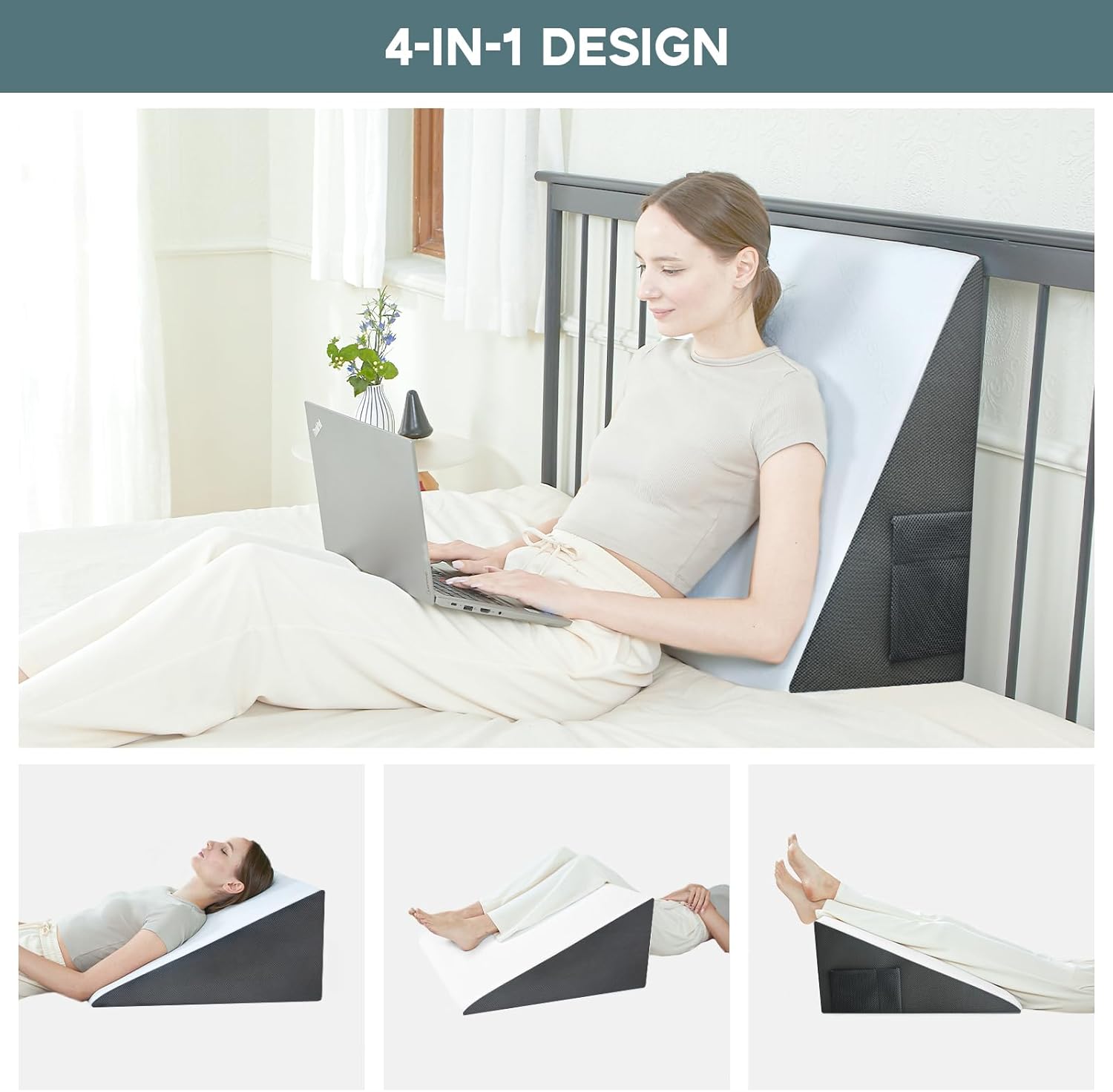 Touchutopia Bed Wedge Pillow for Acid Reflux and Snoring Relief