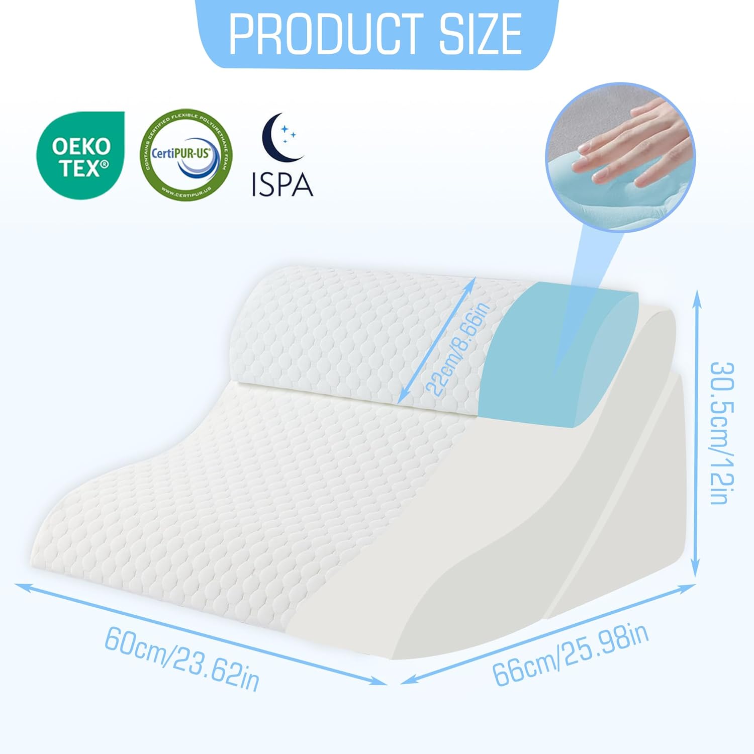 3PCS Foamalusion Adjustable Wedge Pillow for Sleep and Pain Relief