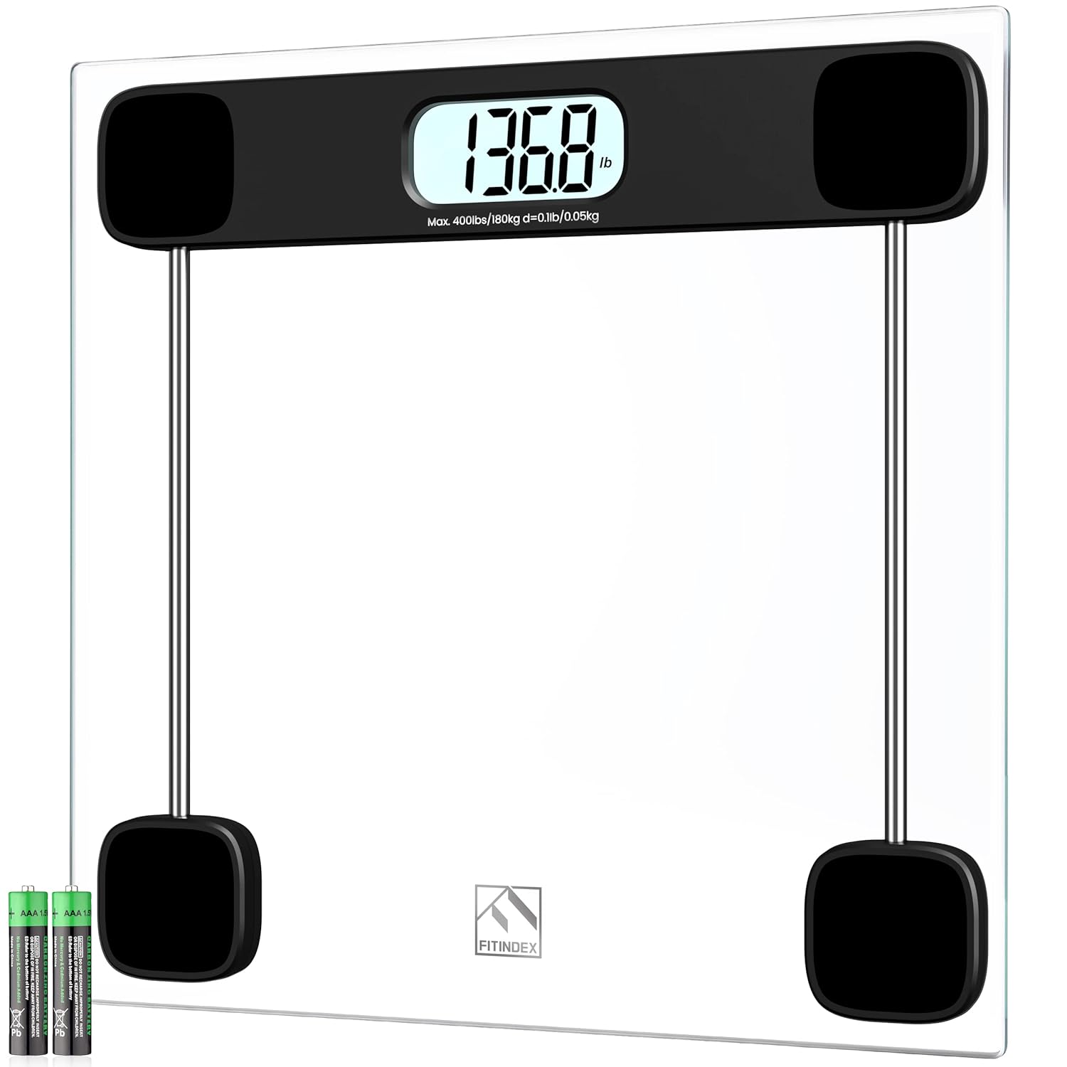 FITINDEX Digital Bathroom Scale for Accurate Weight Measurement