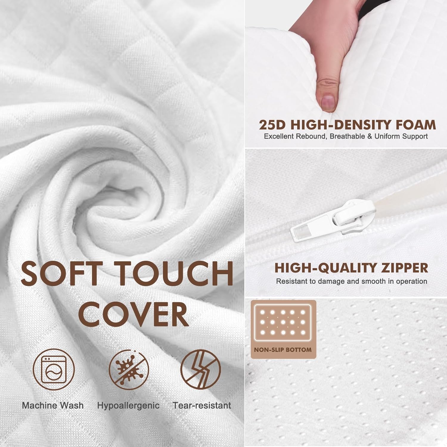 Wedge Pillow Headboard Gap Filler with Dual Pockets