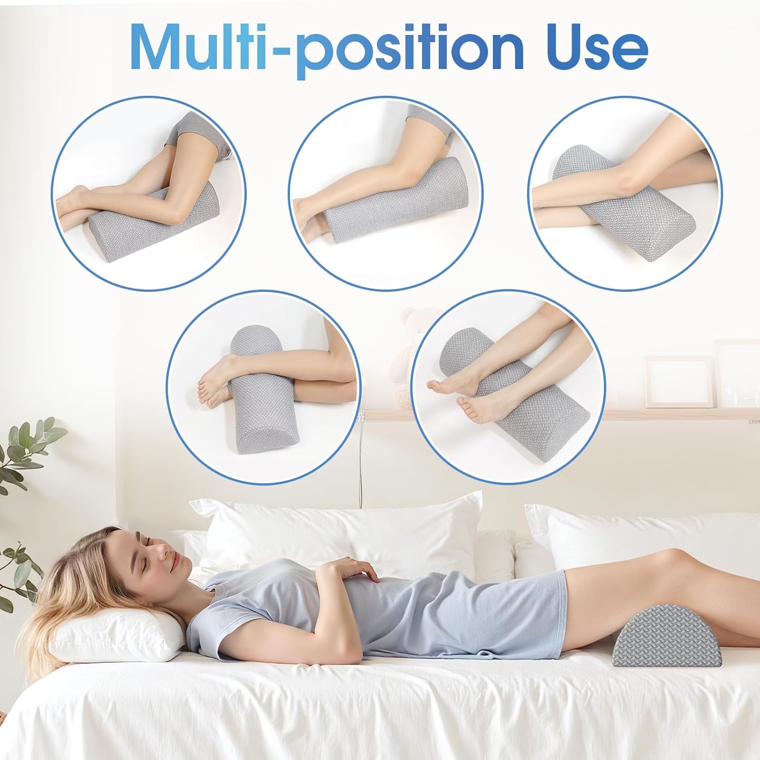 TranquilRelax Half Moon Knee Pillow for Back Sleepers