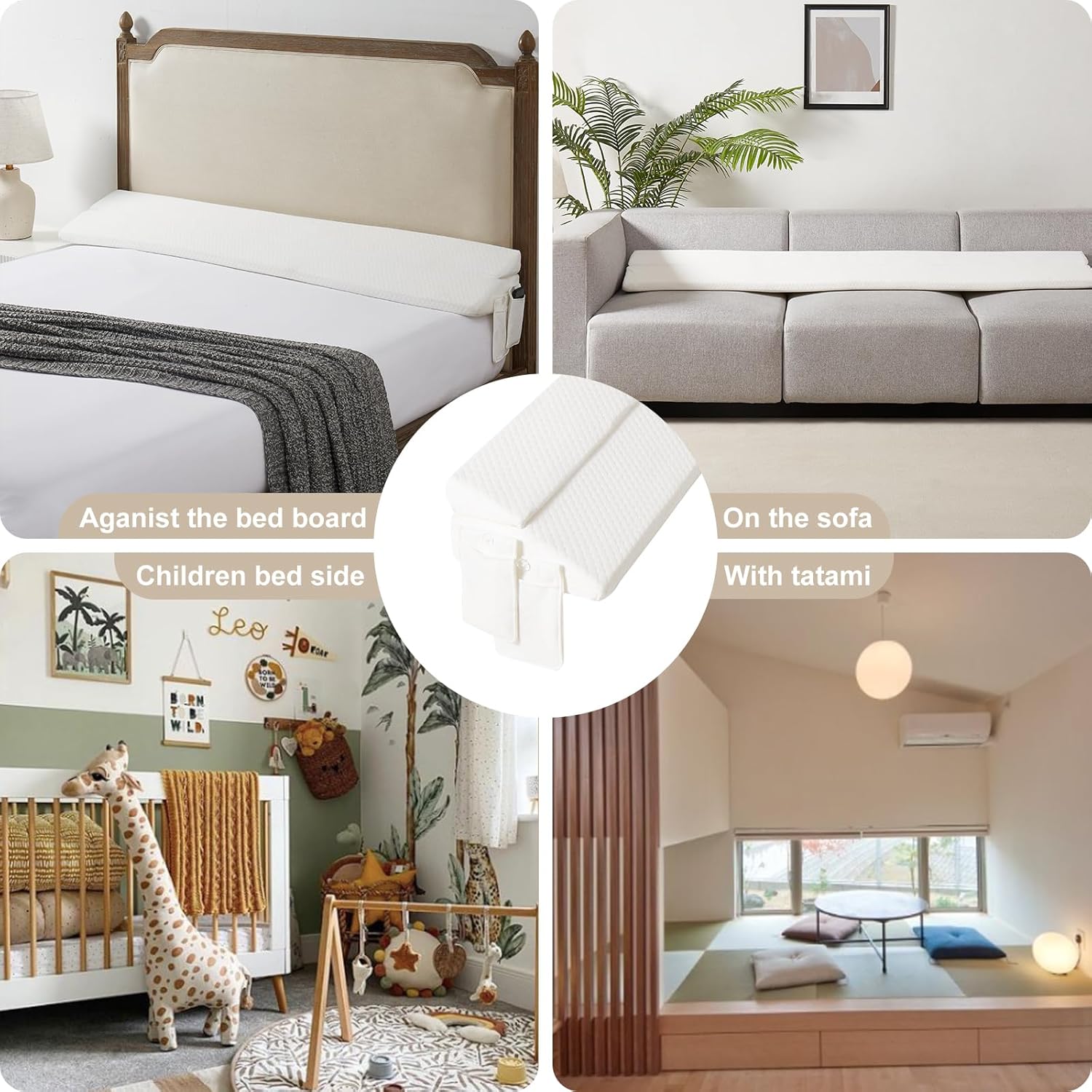 Homemate Foldable Bed Wedge Pillow for Headboard