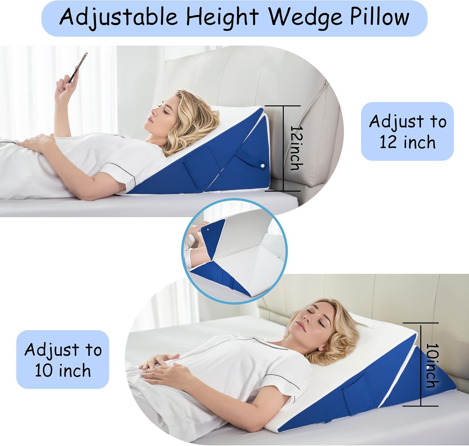 Jakoola 7-in-1 Adjustable Bed Wedge Pillow 1