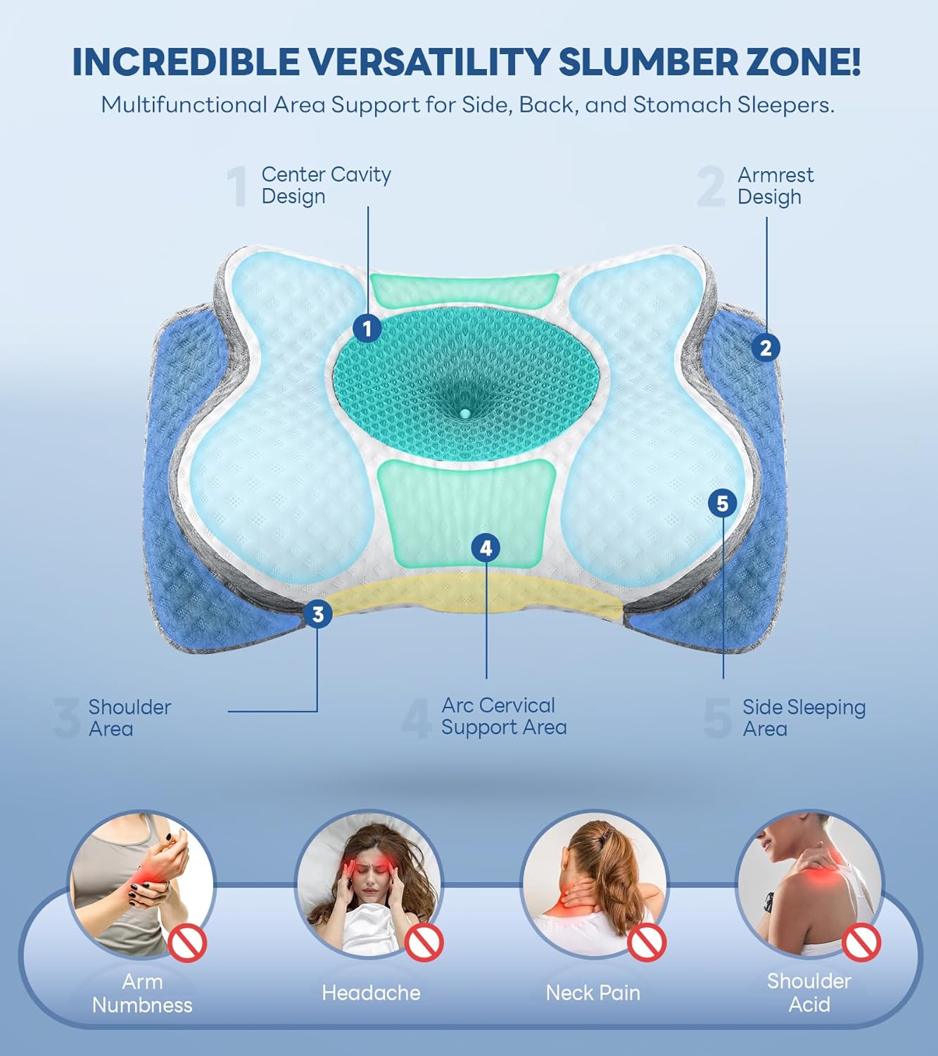 Cozyplayer Adjustable Neck Pillow for Pain Relief and Comfort