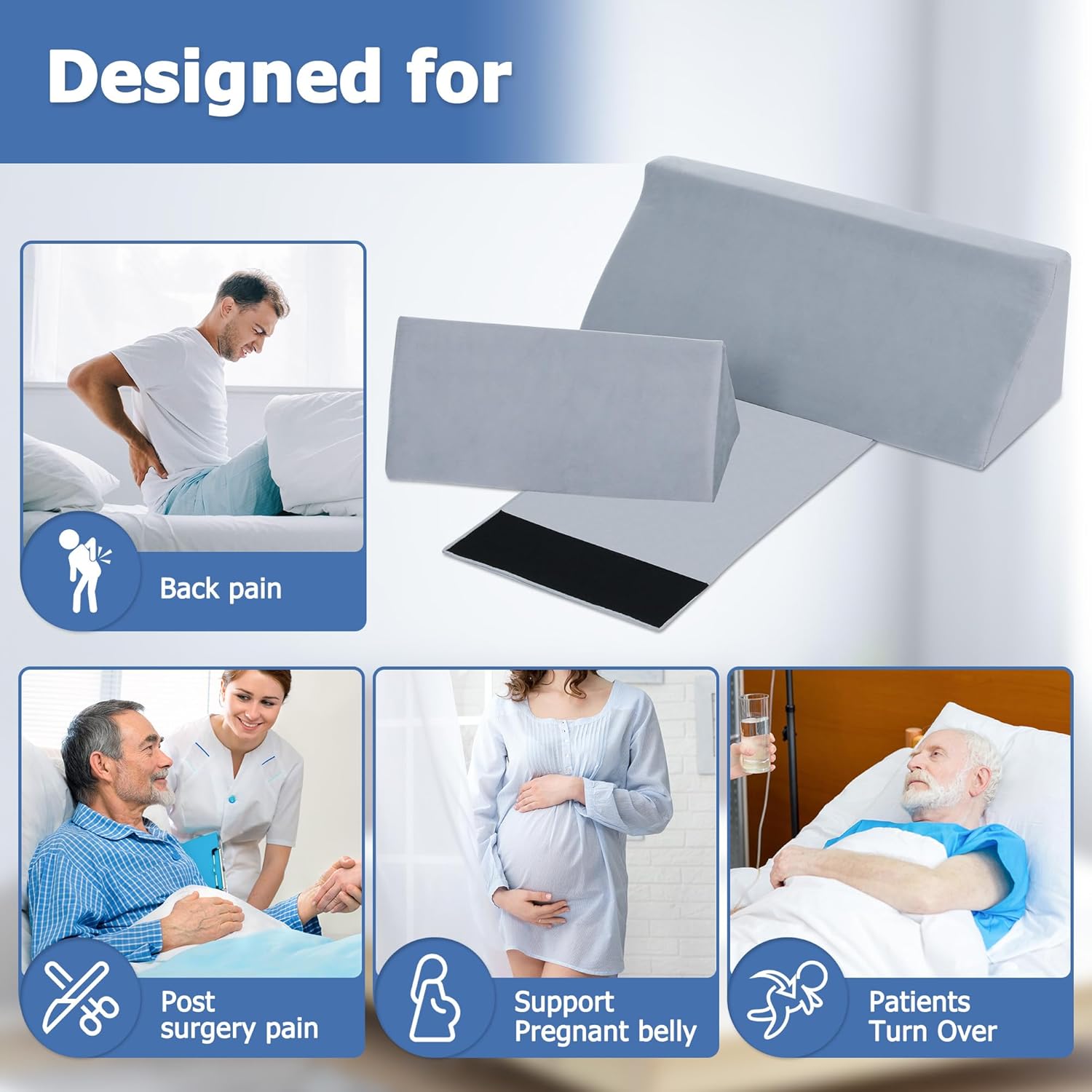 Fanwer Wedge Pillow for Side Sleepers and Post Surgery Support