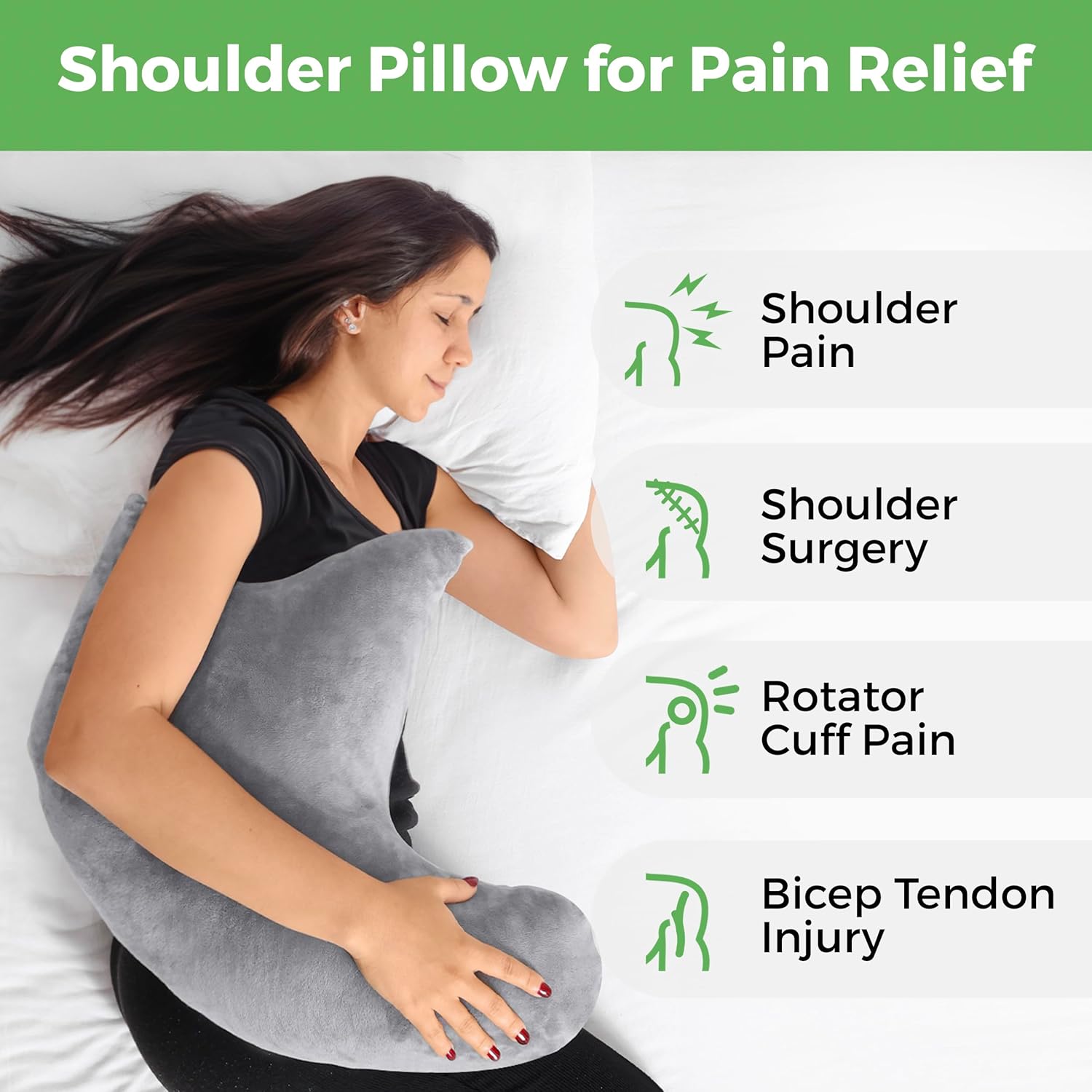 AbleUplift Rotator Cuff Pillow Gray