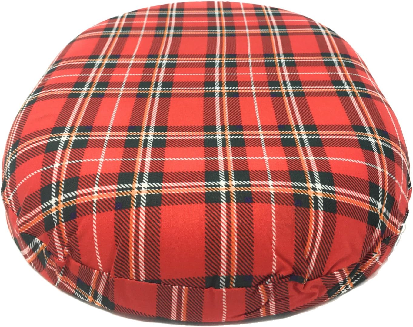 Foam Ring Cushion with Removable Plaid Cover 18 Inches