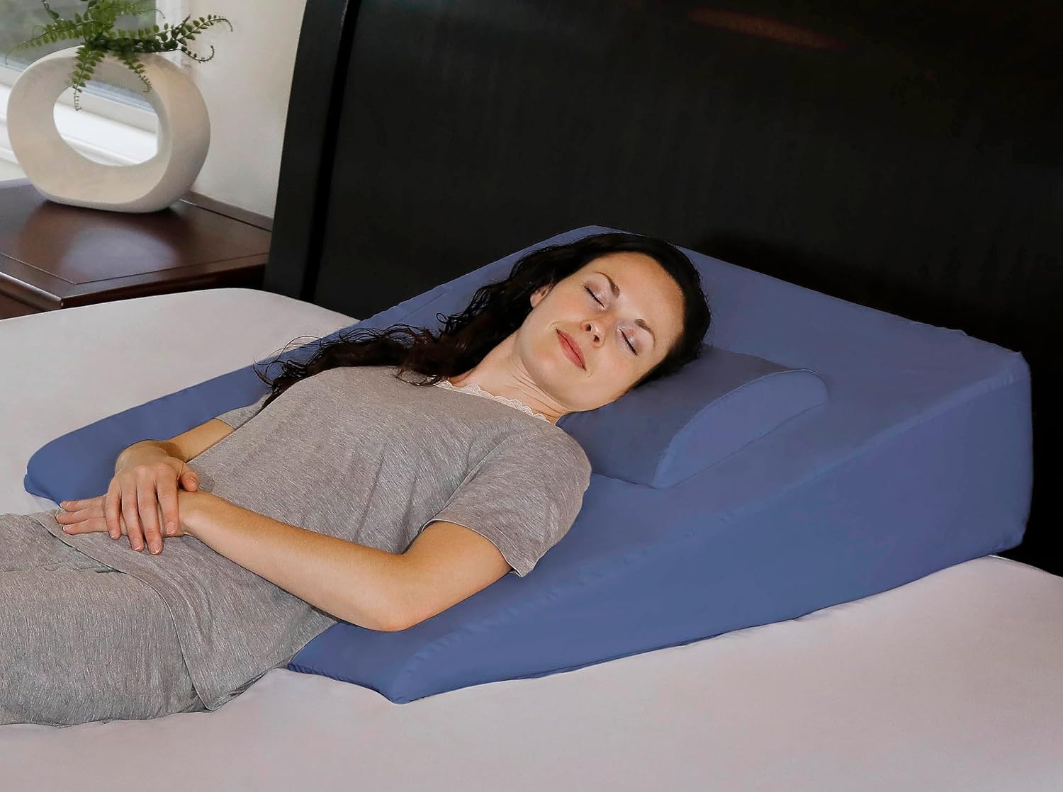 InteVision Extra Large Bed Wedge Pillow with Headrest