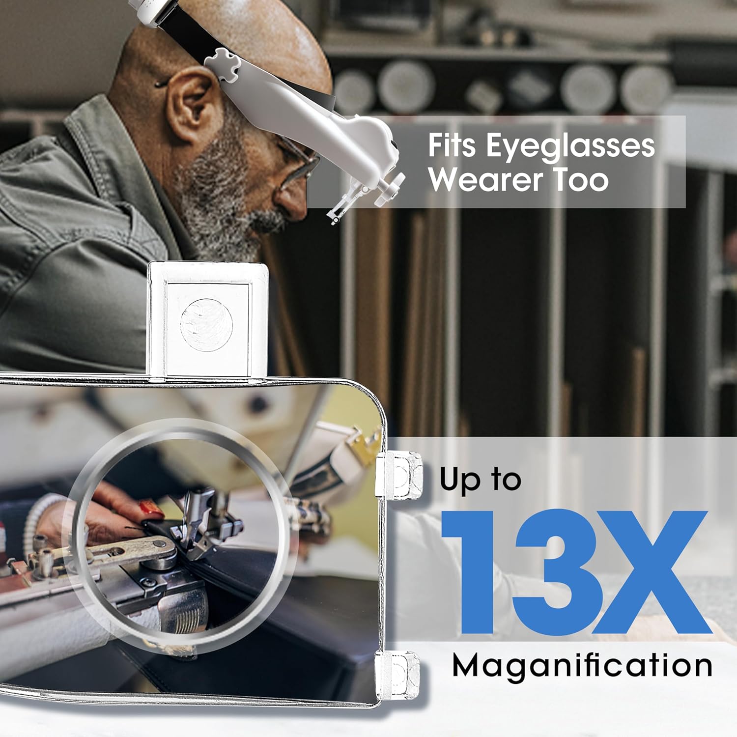 MORDUEDDE Lighted Head Magnifying Glasses with 15X-13X Magnification 1