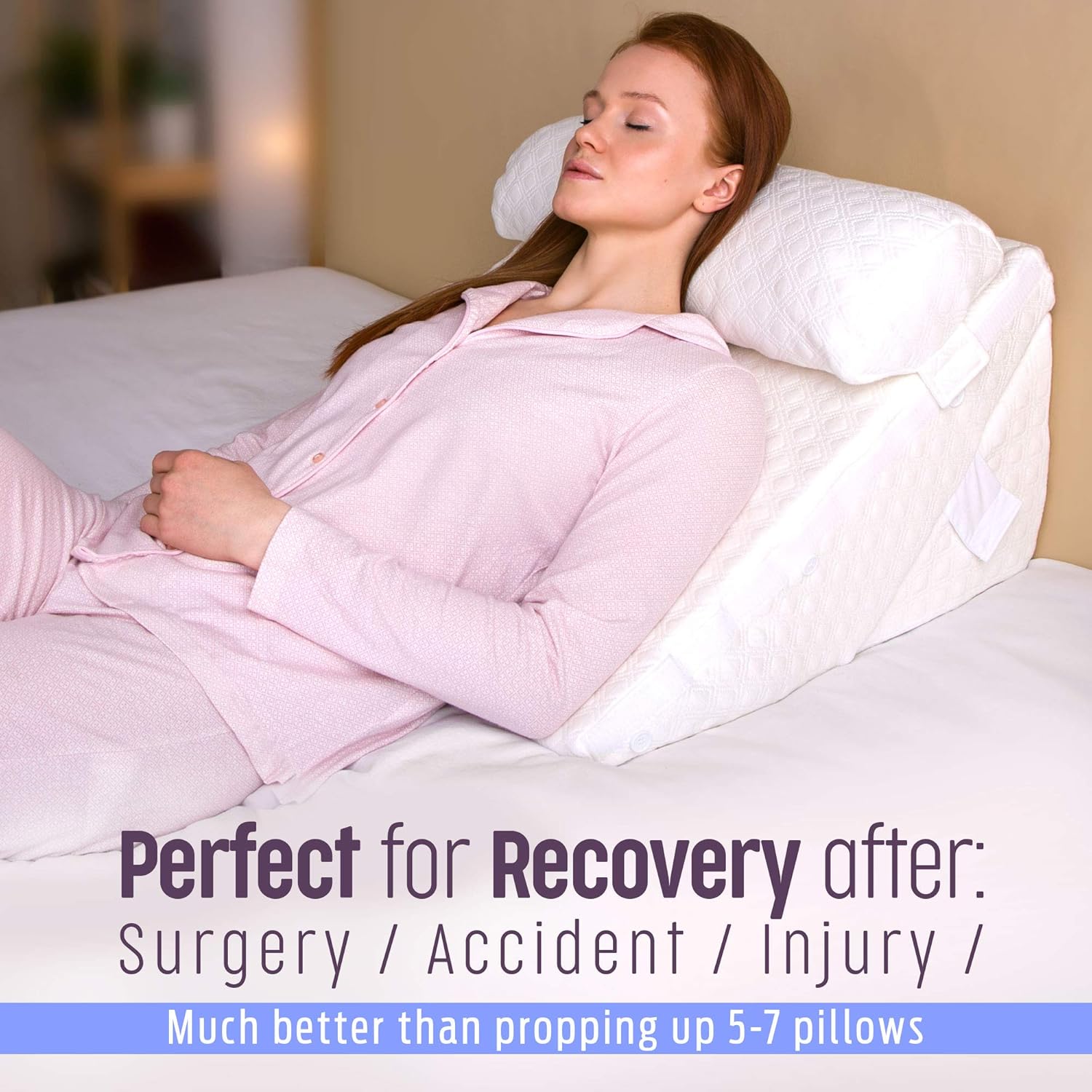 Flexicomfort Bed Wedge Pillow 7-in-1 Adjustable Post-Surgery Support