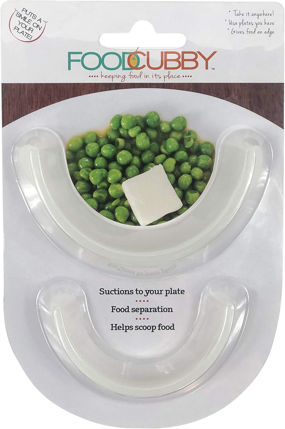 Food Cubby Plate Divider Clear 2 Pack