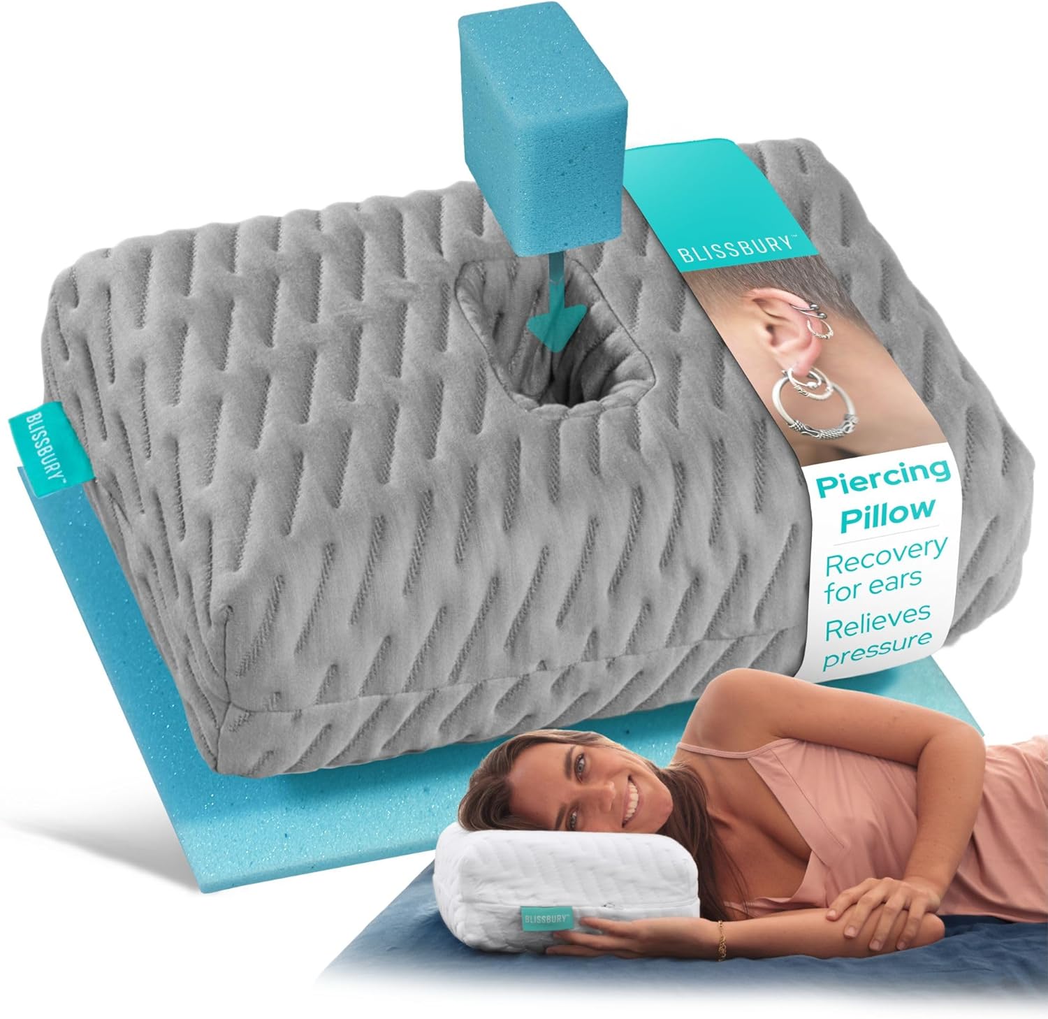 BLISSBURY Mini Donut Ear Pillow for Side Sleepers Travel
